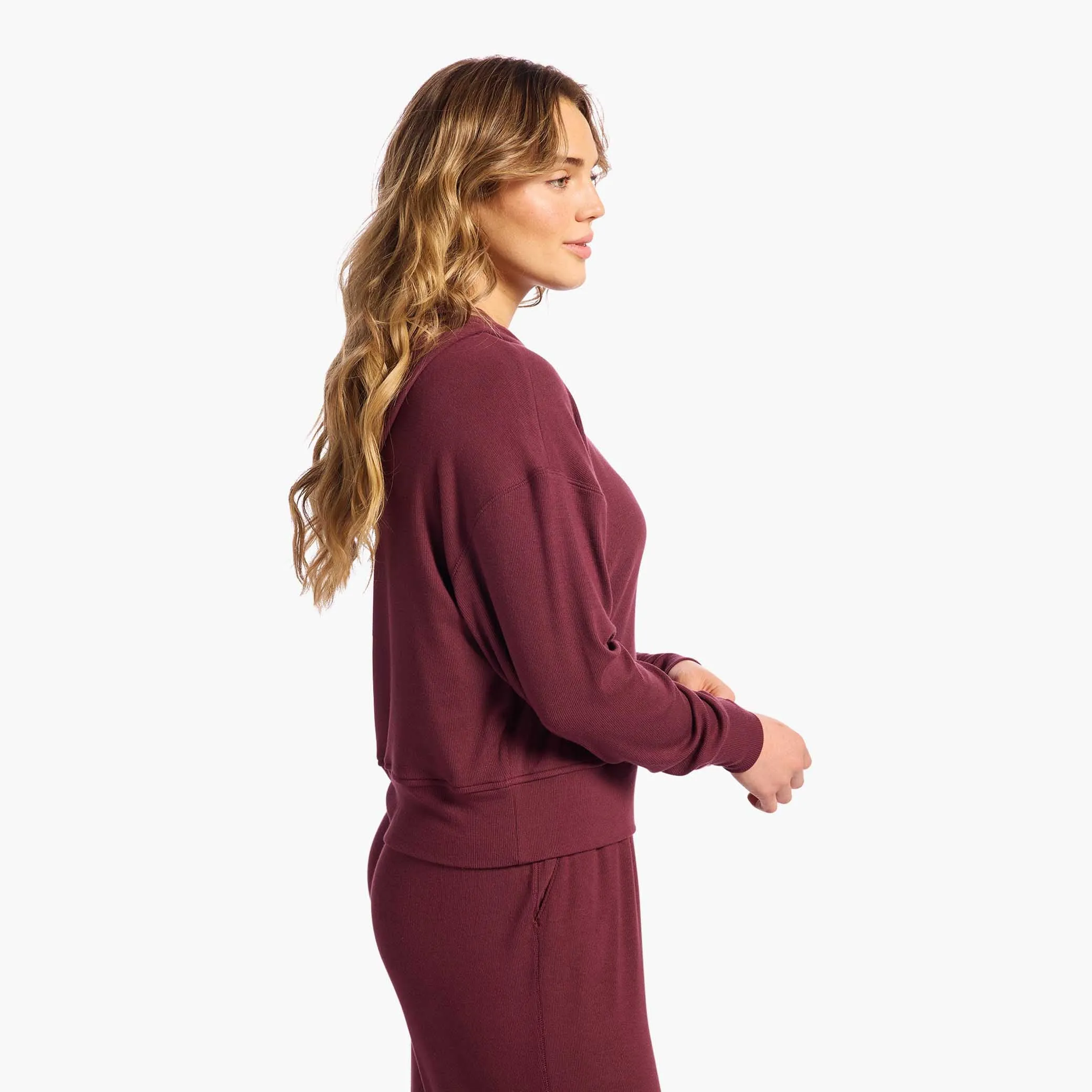 Slinky Rib Hoodie | Merlot sold by nuuds product image thumbnail 3