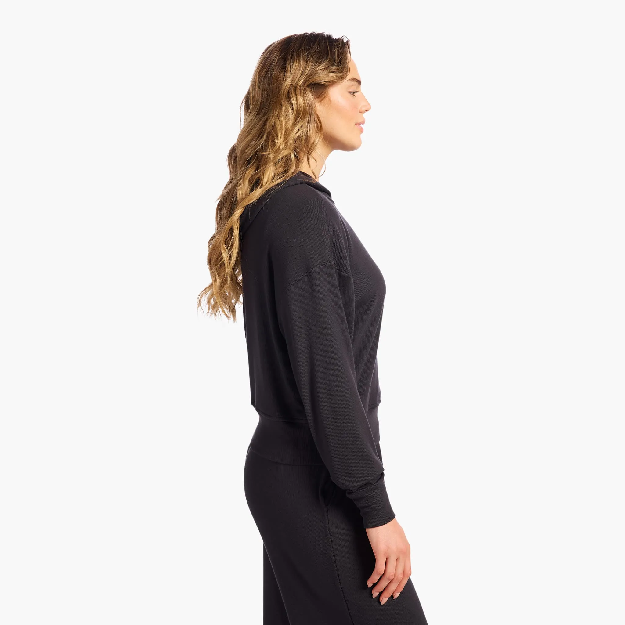 Slinky Rib Hoodie | Black sold by nuuds product image thumbnail 3