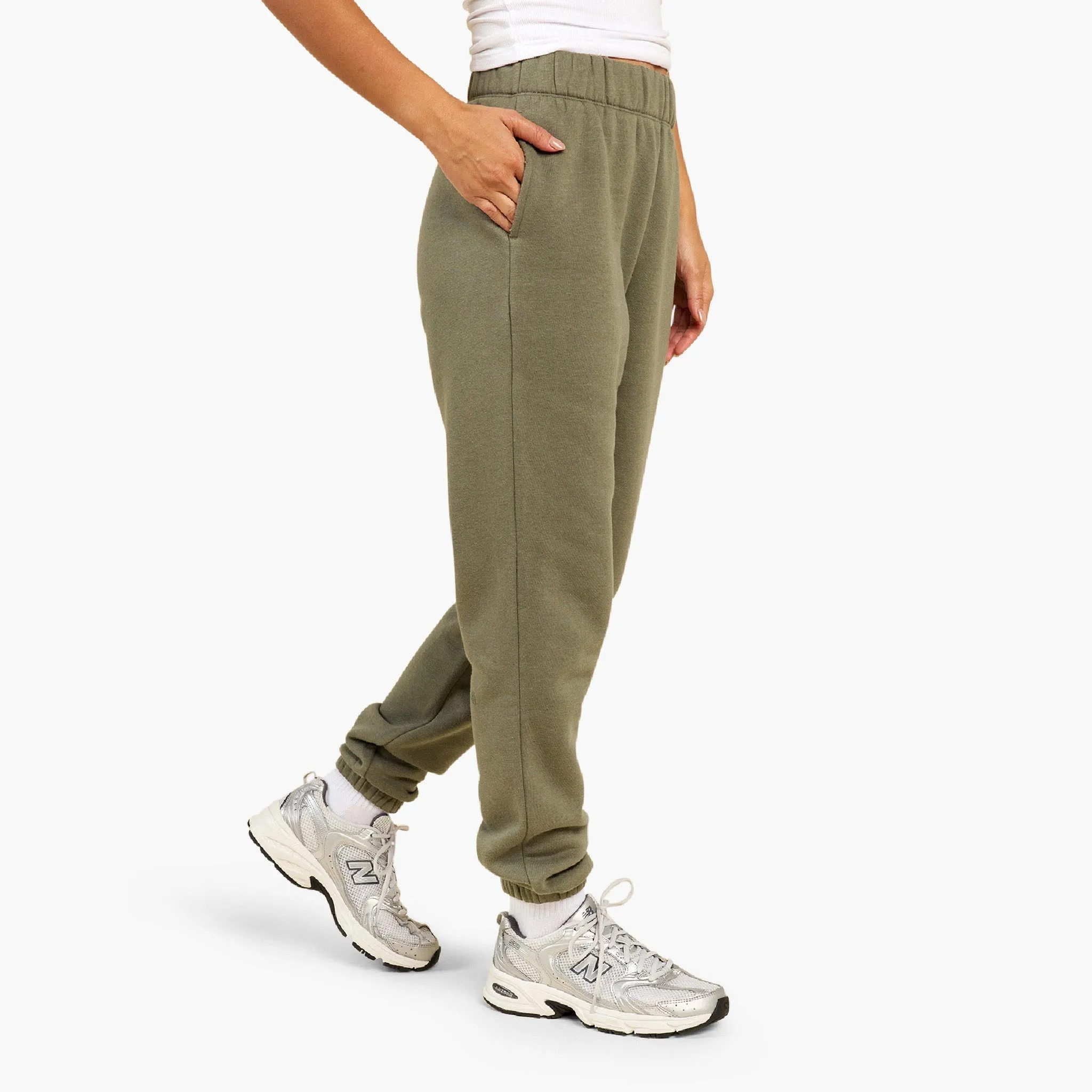 Vintage Fleece Jogger | Olive sold by nuuds product image thumbnail 3