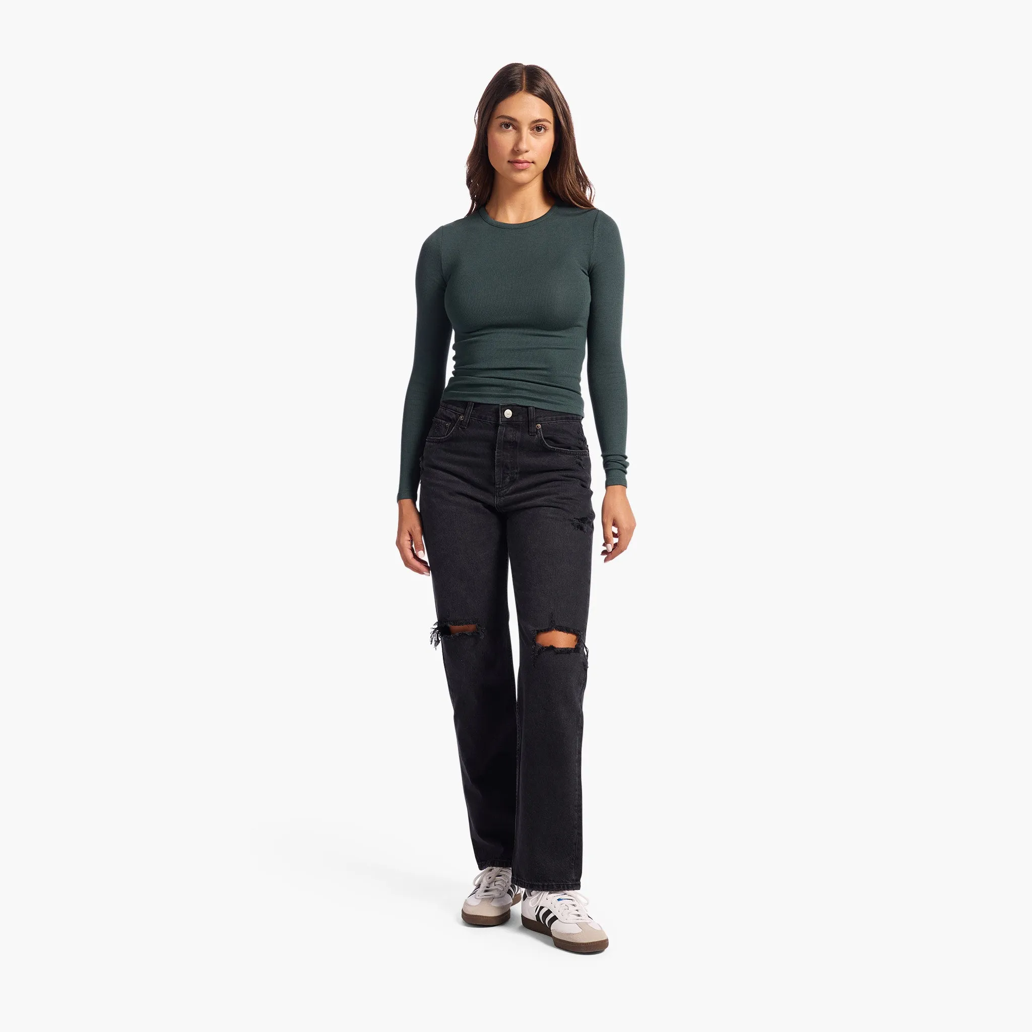 Slinky Rib Long Sleeve Shirt | Alpine sold by nuuds product image thumbnail 2