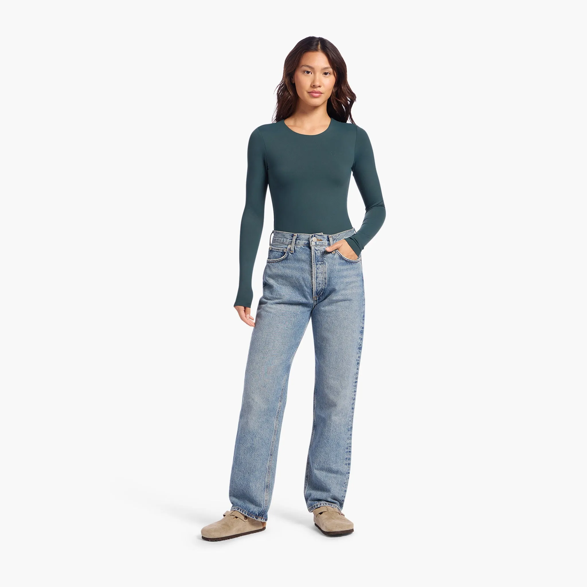 Long Sleeve Crewneck Bodysuit | Alpine sold by nuuds product image thumbnail 2
