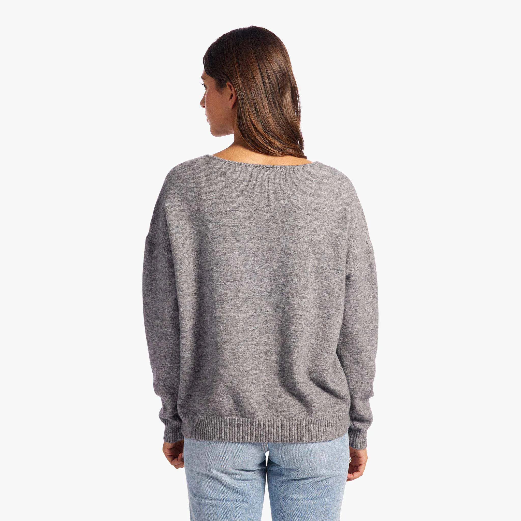 Cozy Knit V-Neck Sweater | Charcoal sold by nuuds product image thumbnail 4