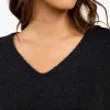 Cozy Knit V-Neck Sweater | Black sold by nuuds