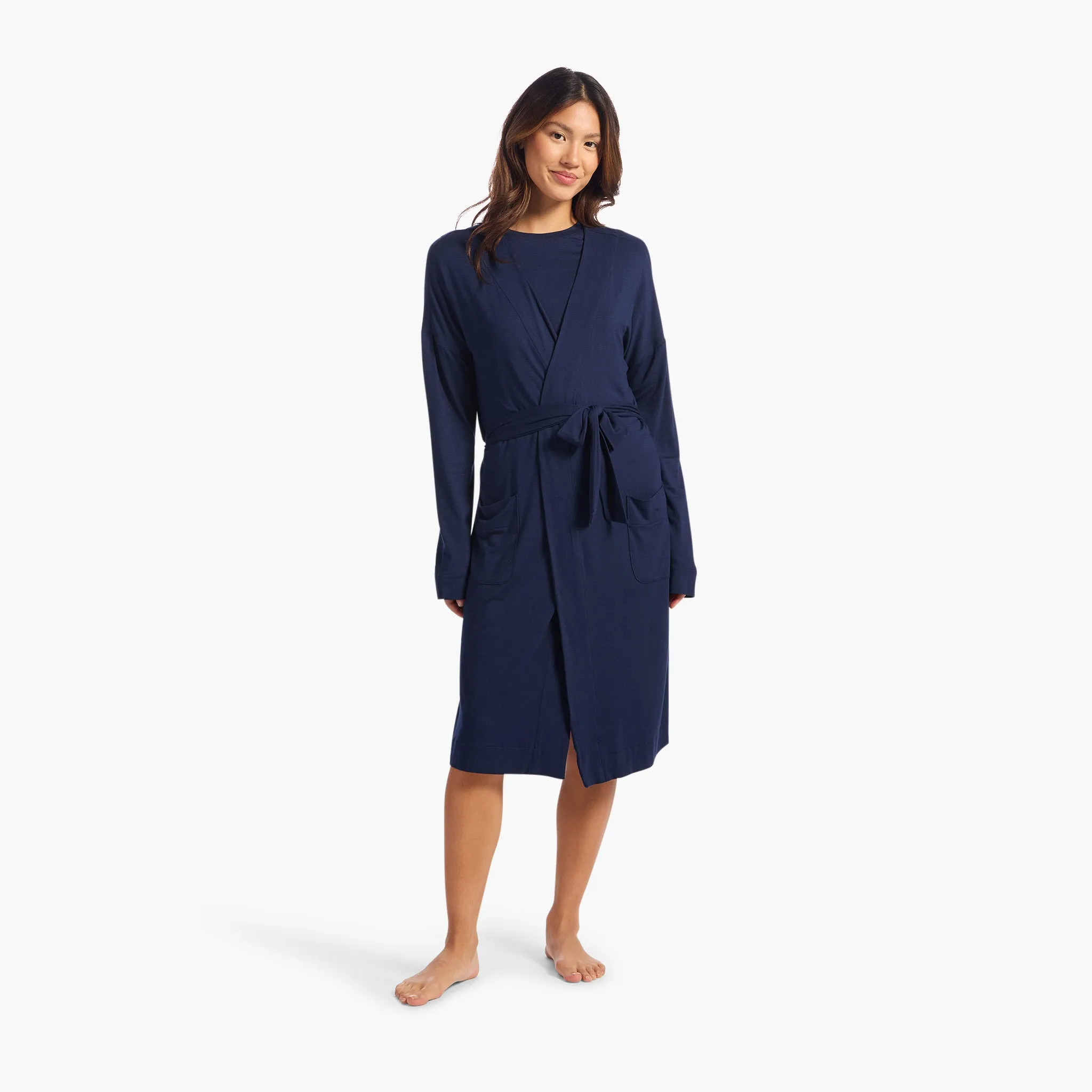 Lounge Robe | Navy sold by nuuds product image thumbnail 2