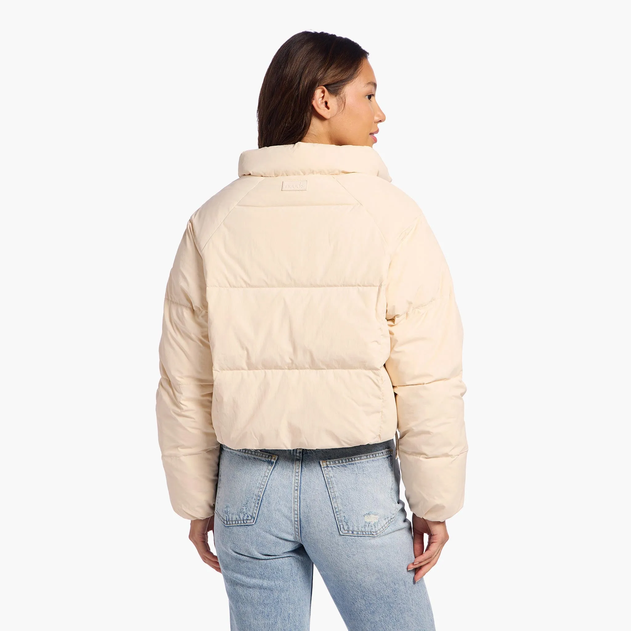 Peak Puffer Jacket | Bone sold by nuuds product image thumbnail 4