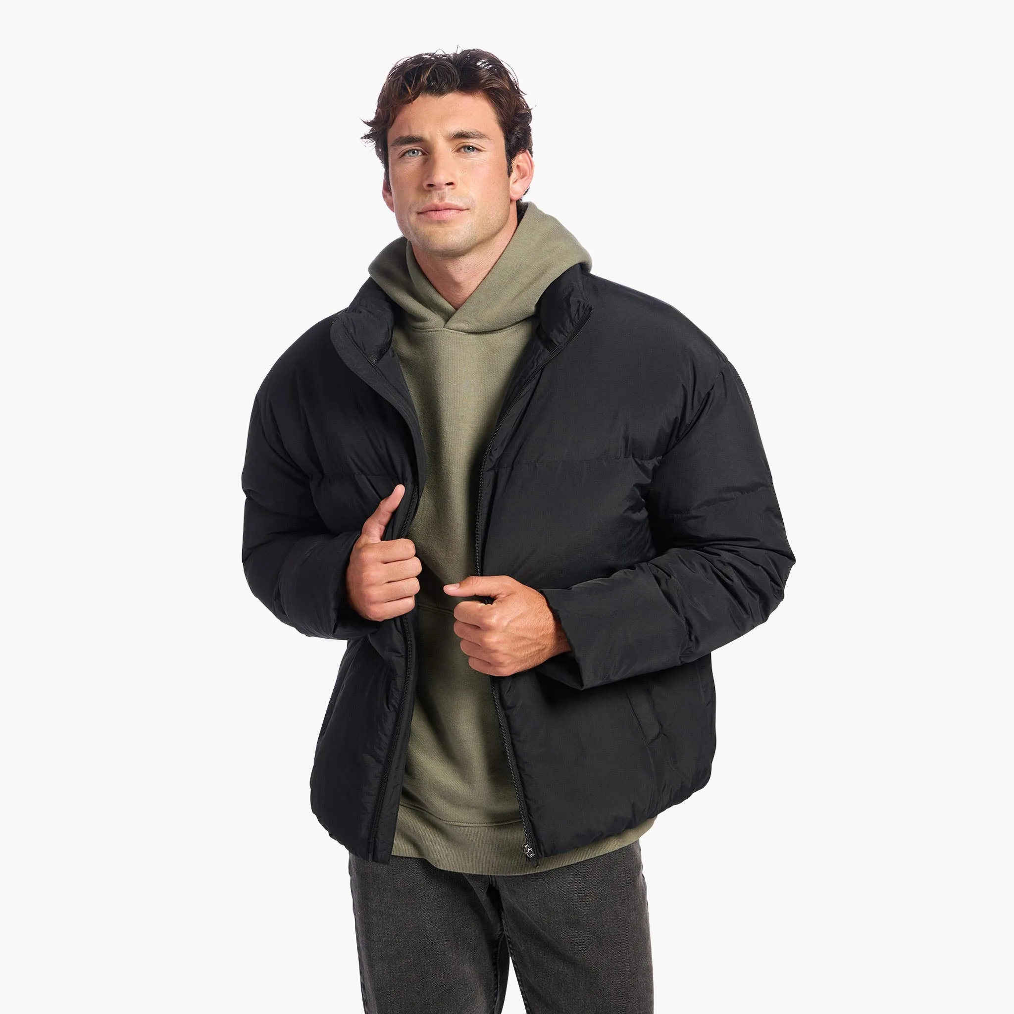 Men's Peak Puffer Jacket | Black sold by nuuds