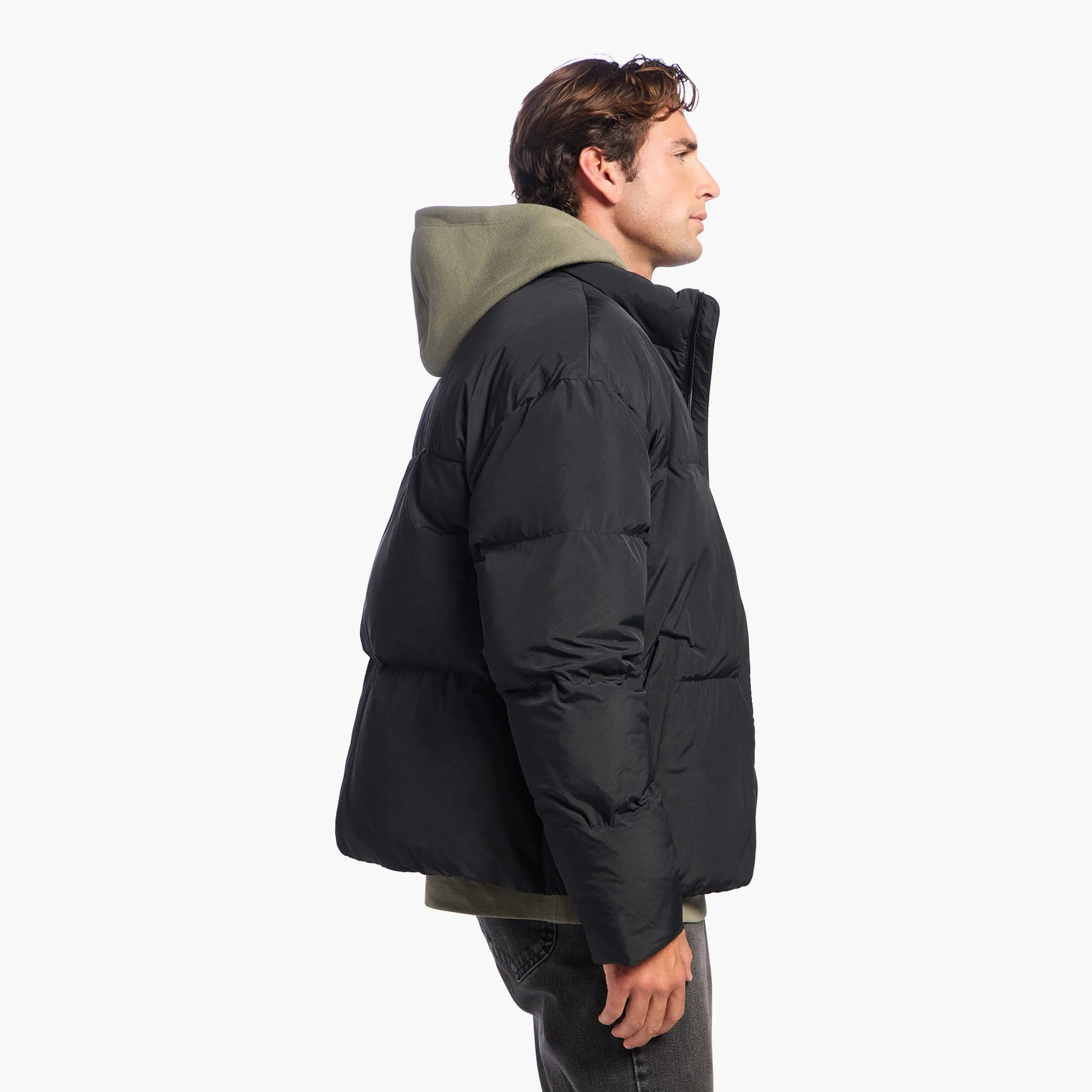 Men's Peak Puffer Jacket | Black sold by nuuds product image thumbnail 3