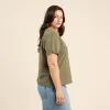Vintage Cotton V-Neck Everyday T-Shirt | Olive sold by nuuds