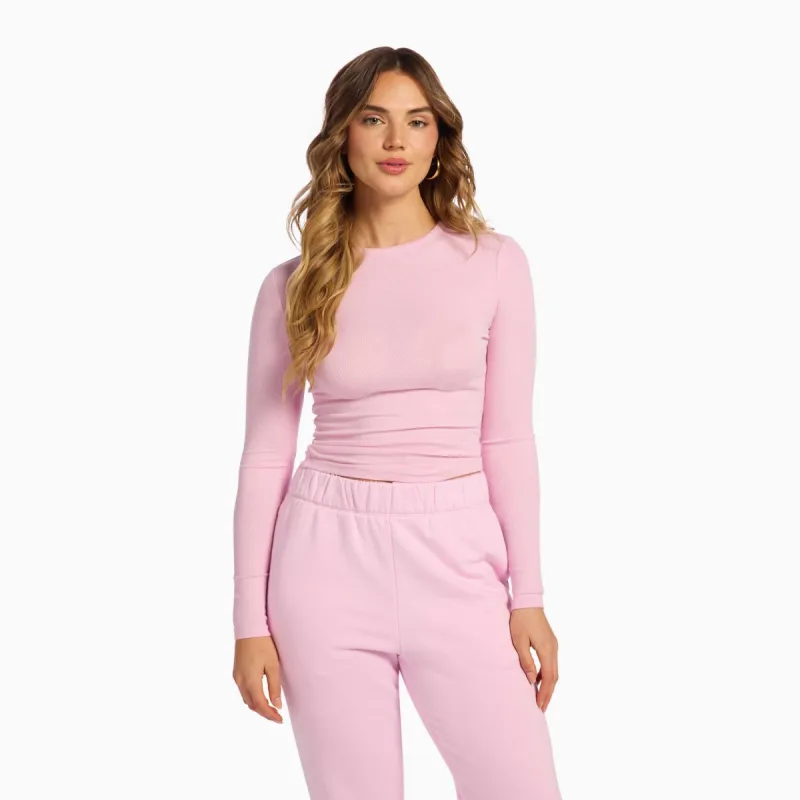 Slinky Rib Long Sleeve Shirt | Bon Bon sold by nuuds