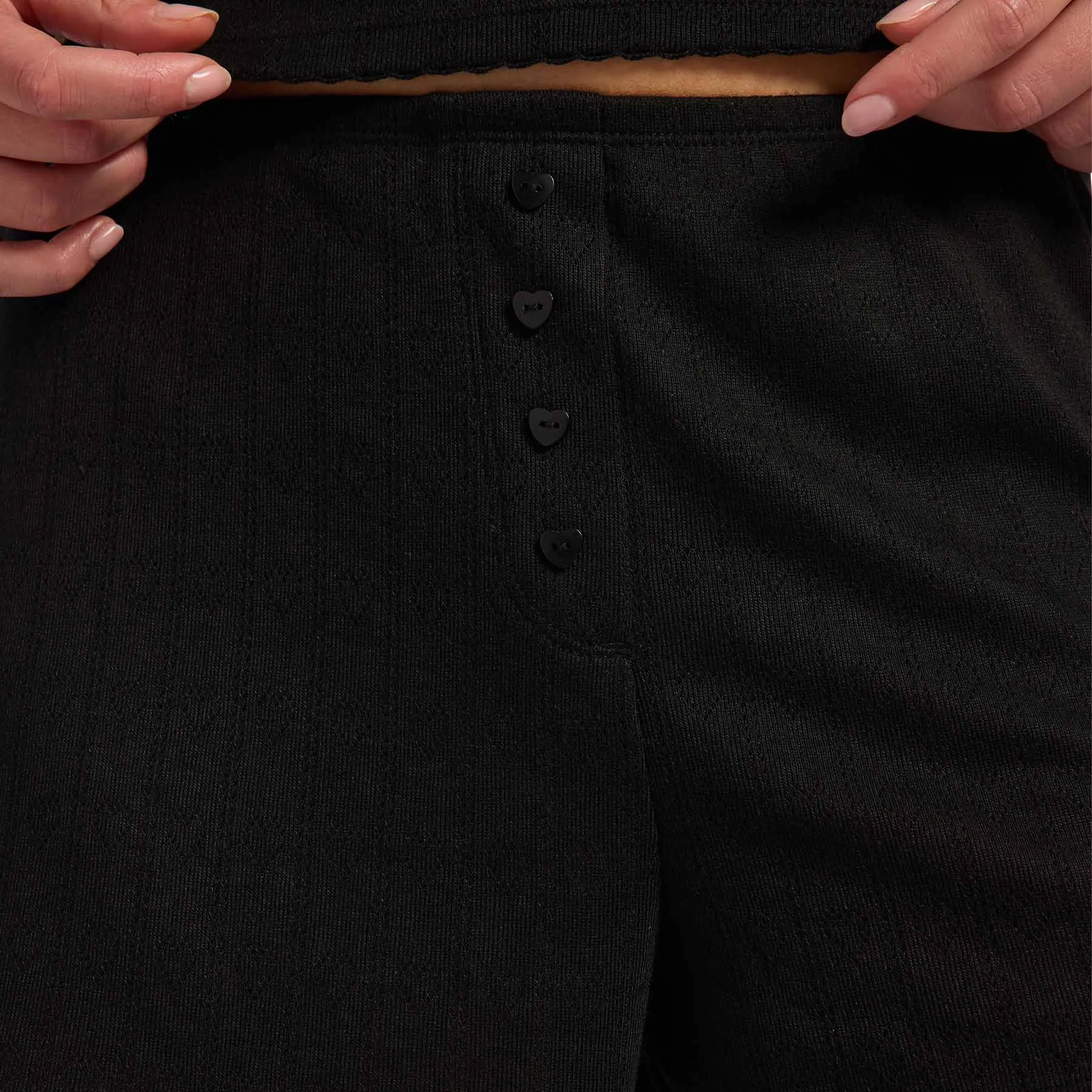 Heart Pointelle Cheeky Short | Black sold by nuuds product image thumbnail 5