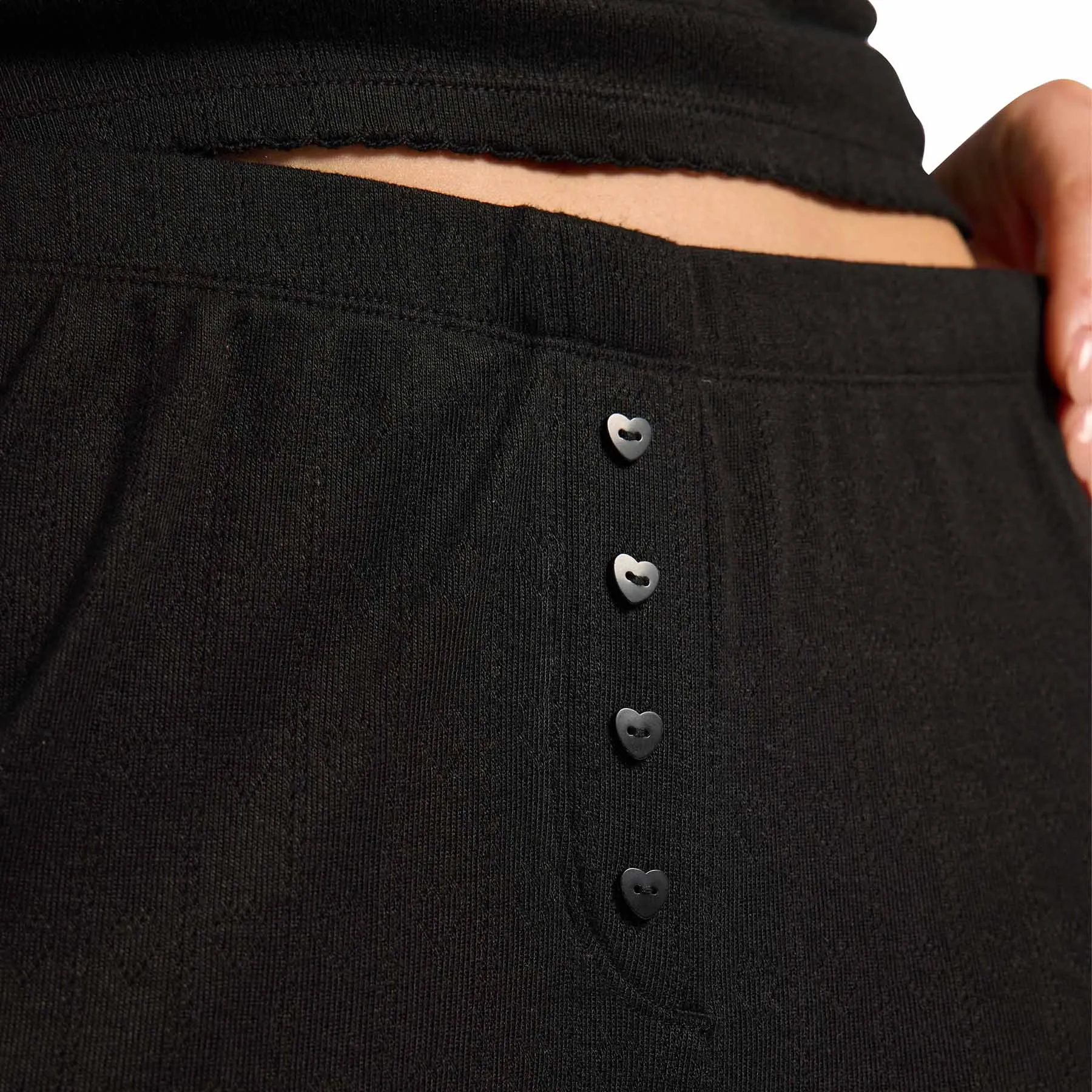 Heart Pointelle Wide Leg Pant | Black sold by nuuds product image thumbnail 5