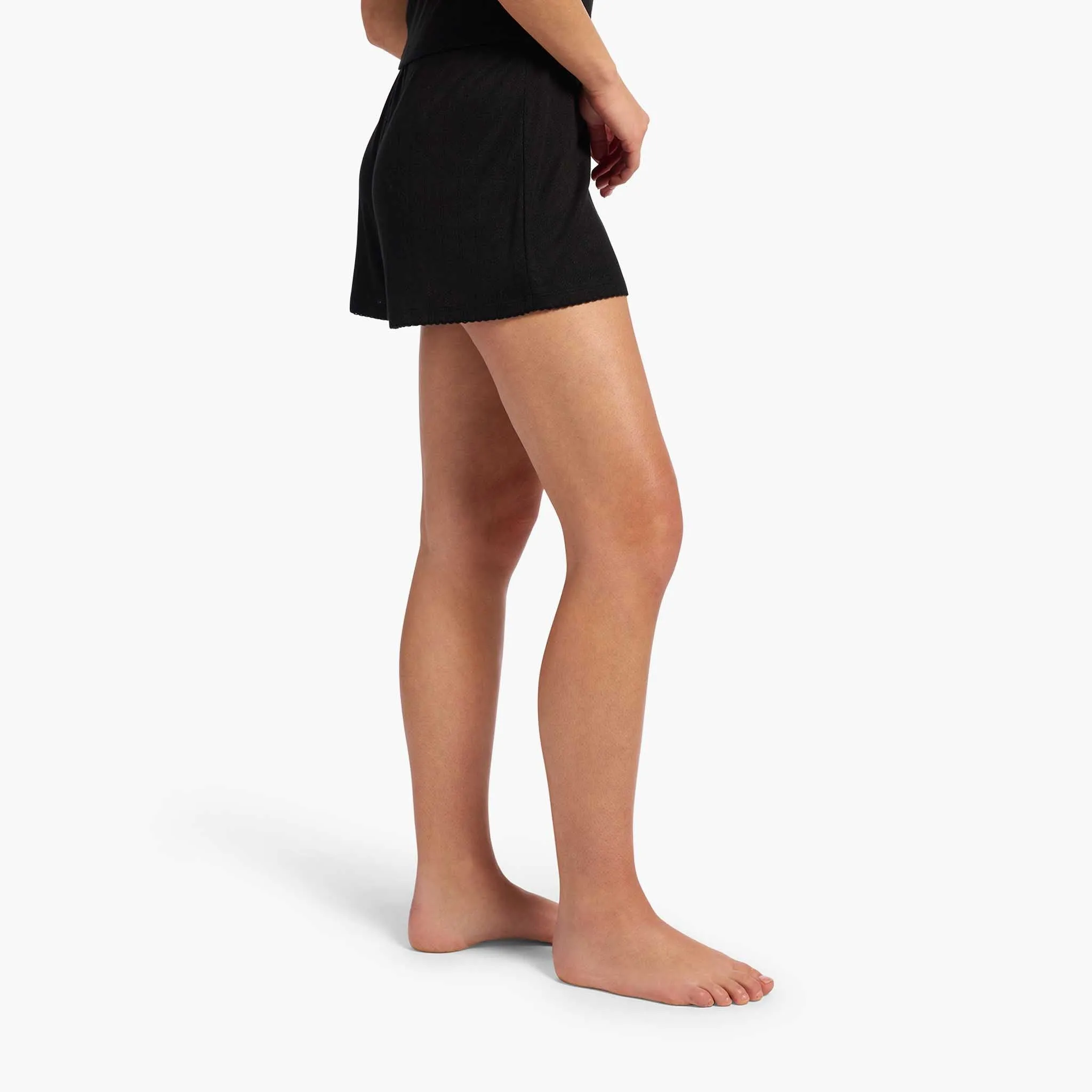 Heart Pointelle Pajama Cheeky Short | Black sold by nuuds product image thumbnail 3
