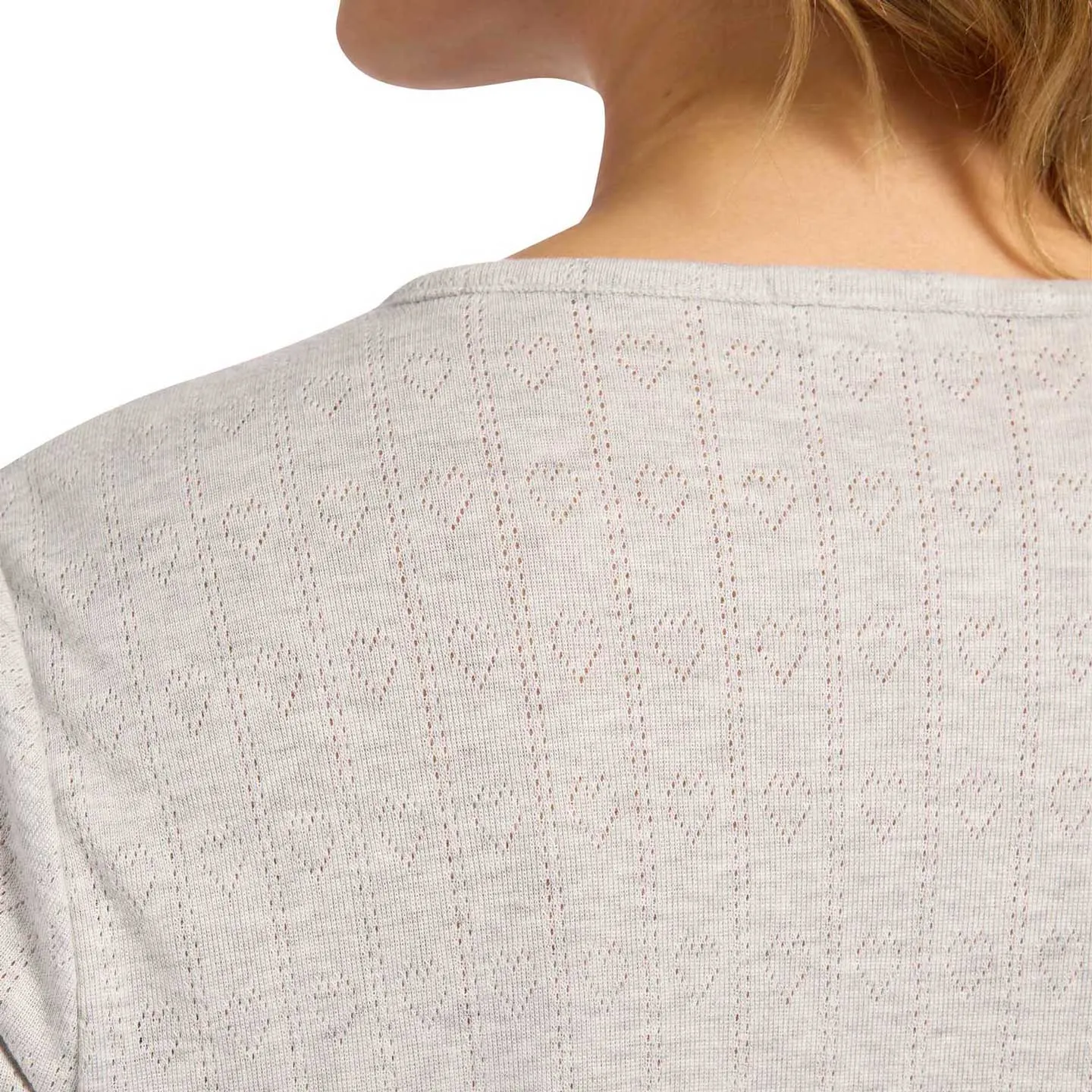 Heart Pointelle Pajama Tee | Heather Grey sold by nuuds product image thumbnail 5