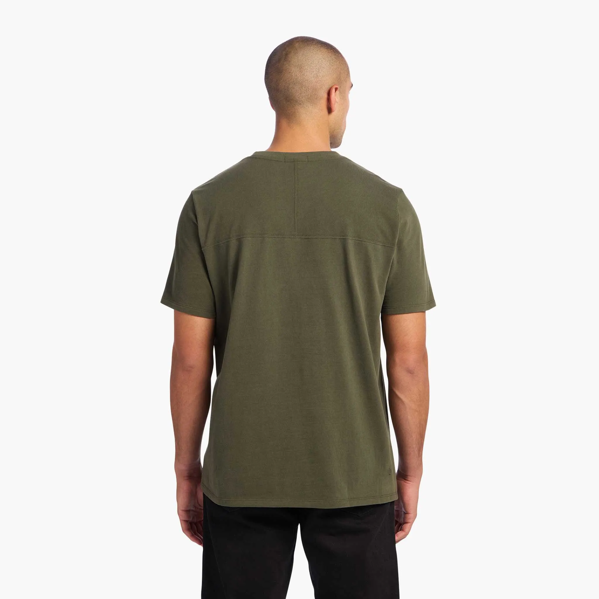 Men's Steady Seamed Tee | Darkest Olive sold by nuuds product image thumbnail 4