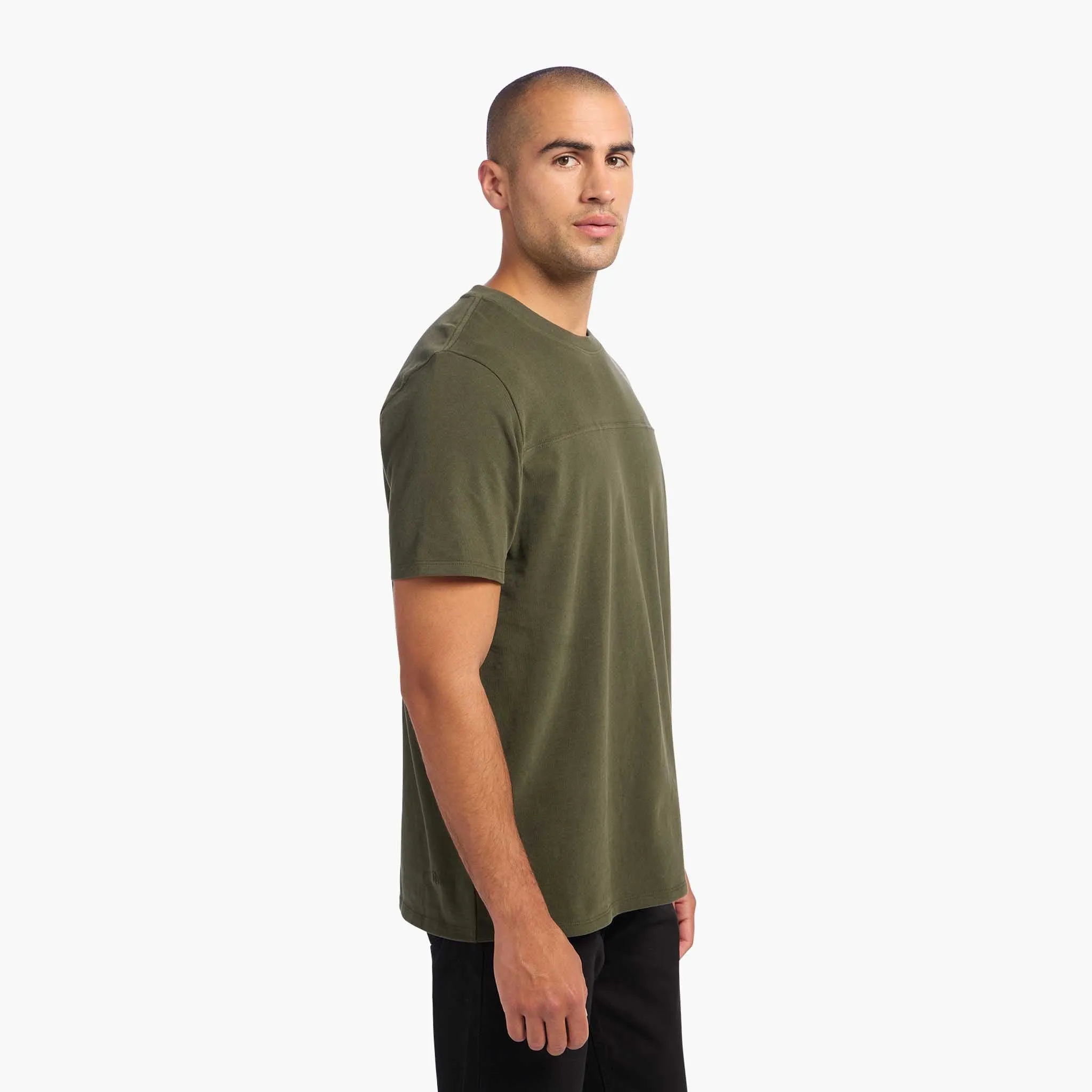 Men's Steady Seamed Tee | Darkest Olive sold by nuuds product image thumbnail 3