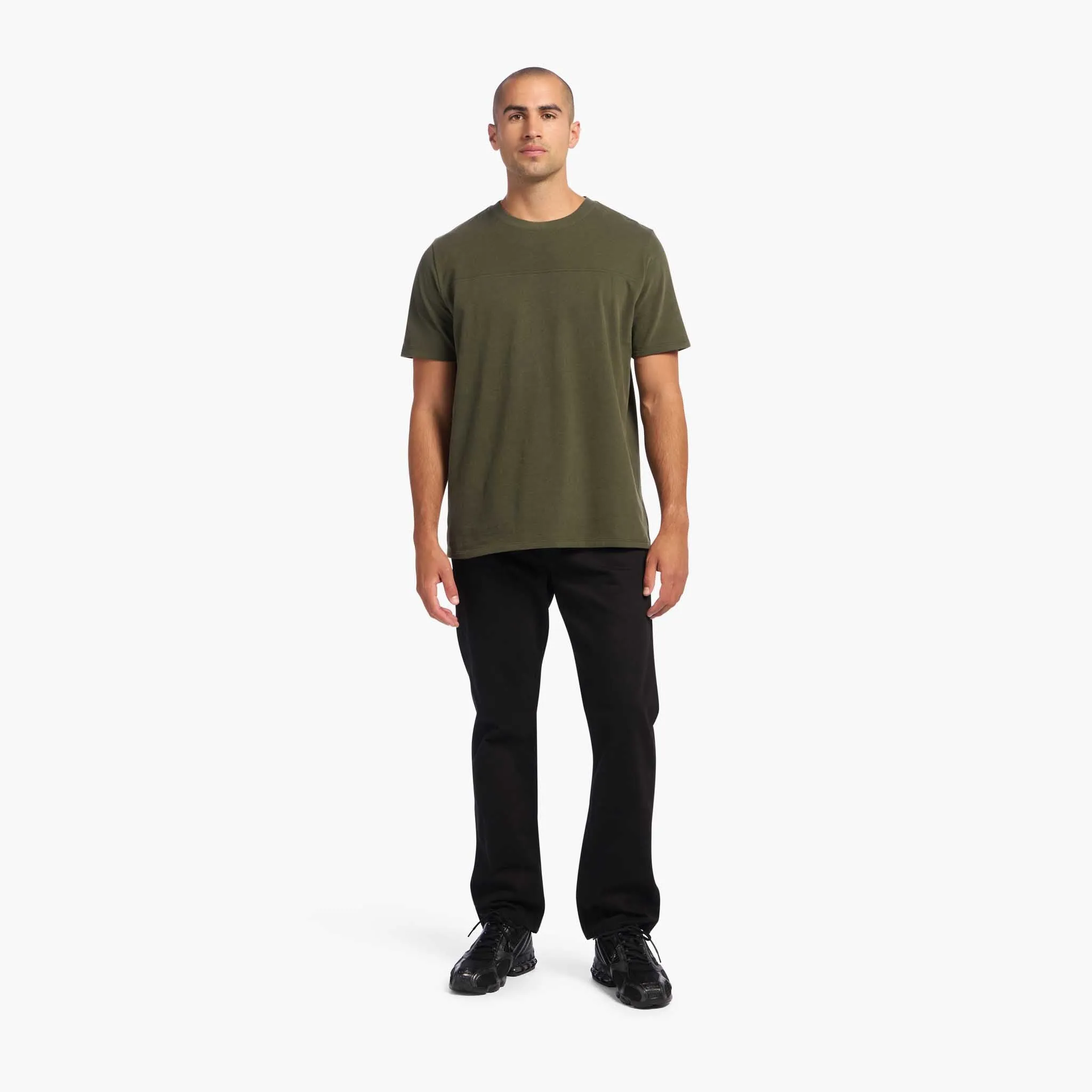 Men's Steady Seamed Tee | Darkest Olive sold by nuuds product image thumbnail 2