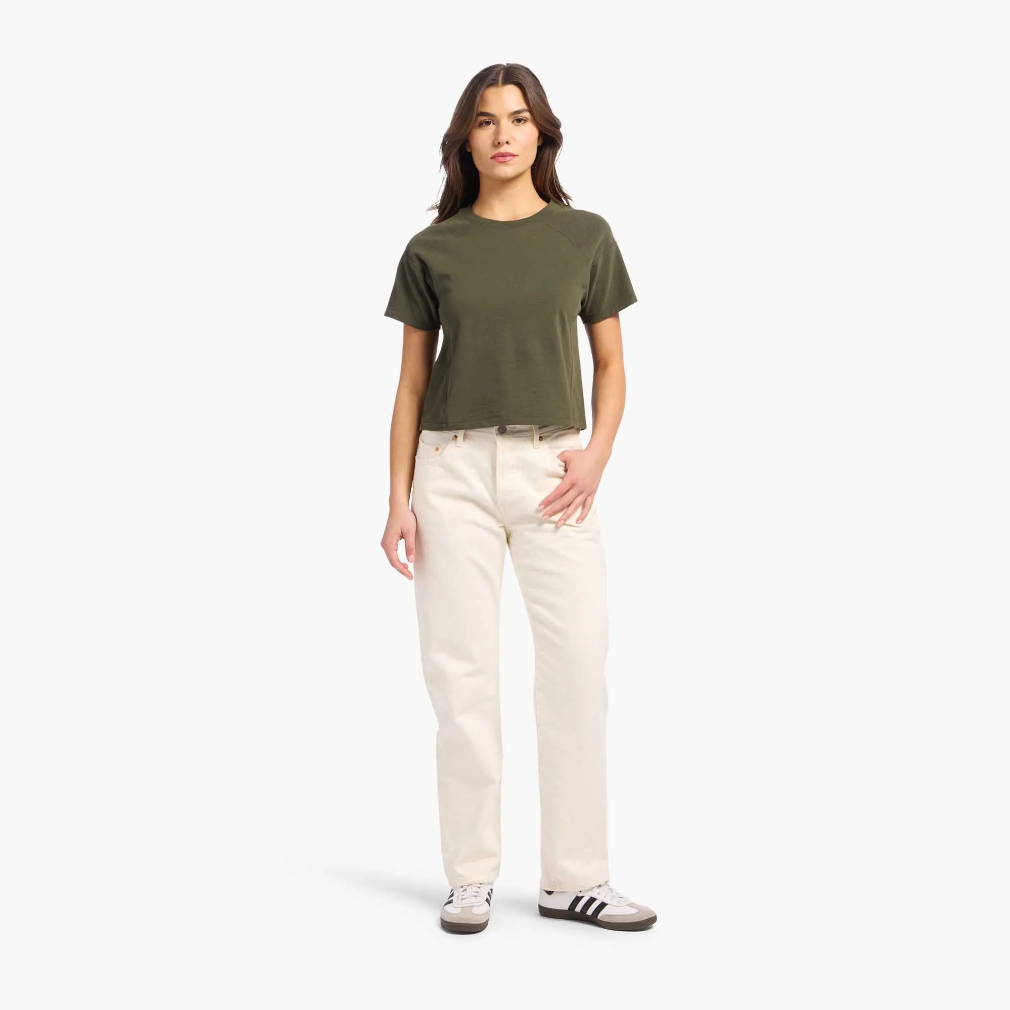 Steady Seamed Tee | Darkest Olive sold by nuuds product image thumbnail 2