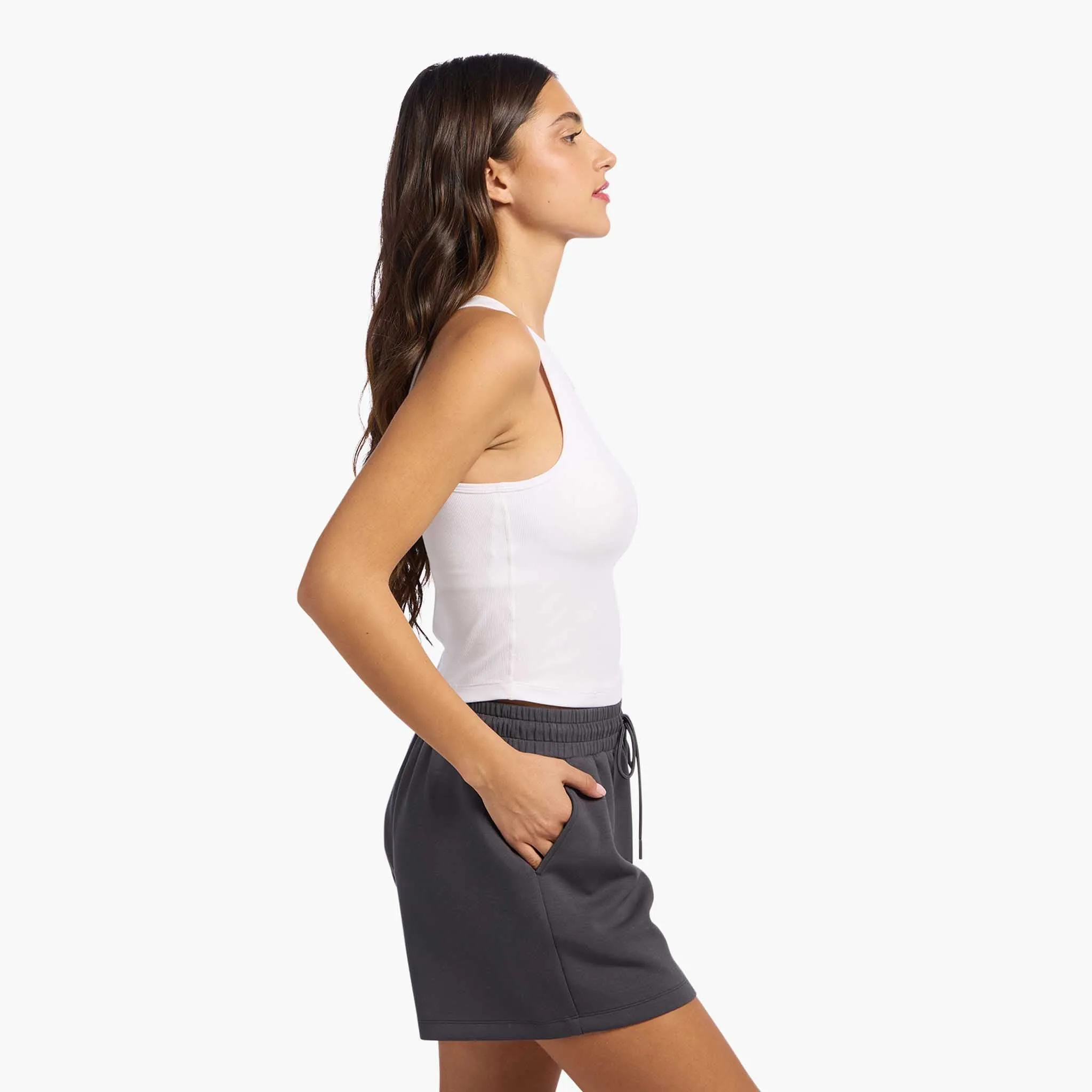 Sporty Rib Racer Tank | White sold by nuuds product image thumbnail 3