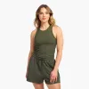 Sporty Rib Racer Tank | Darkest Olive sold by nuuds