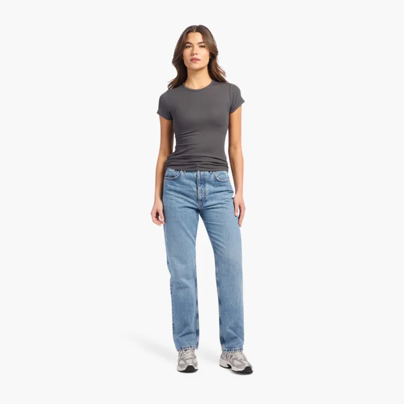Slinky Rib Tee | Graphite sold by nuuds