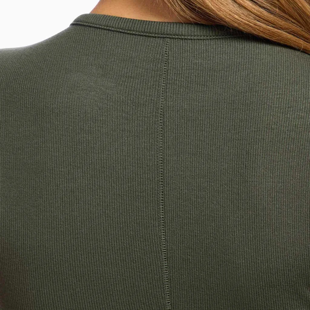 Slinky Rib Tee | Darkest Olive sold by nuuds product image thumbnail 5