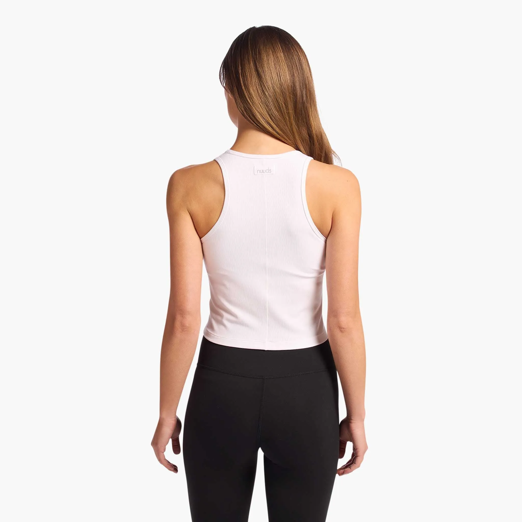 Sporty Rib Racer Tank | White sold by nuuds product image thumbnail 4