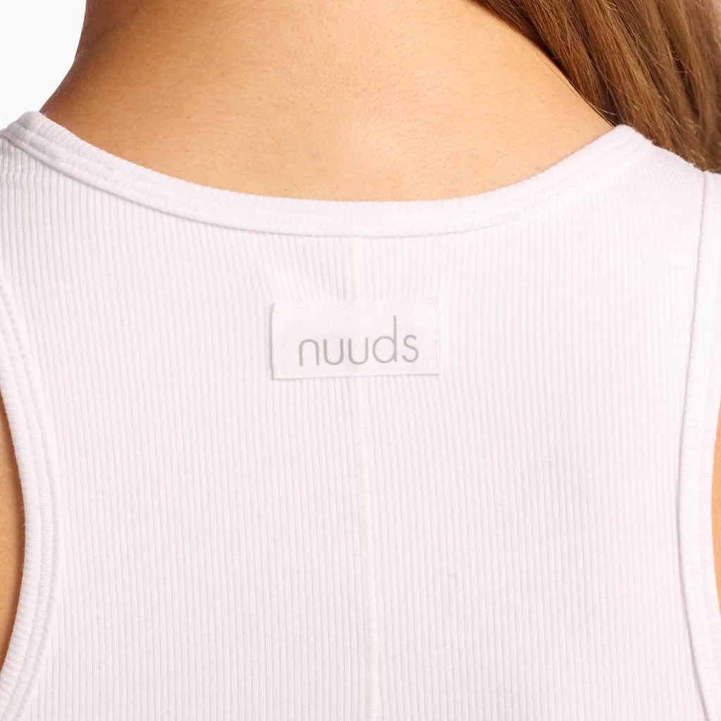 Sporty Rib Racer Tank | White sold by nuuds product image thumbnail 5