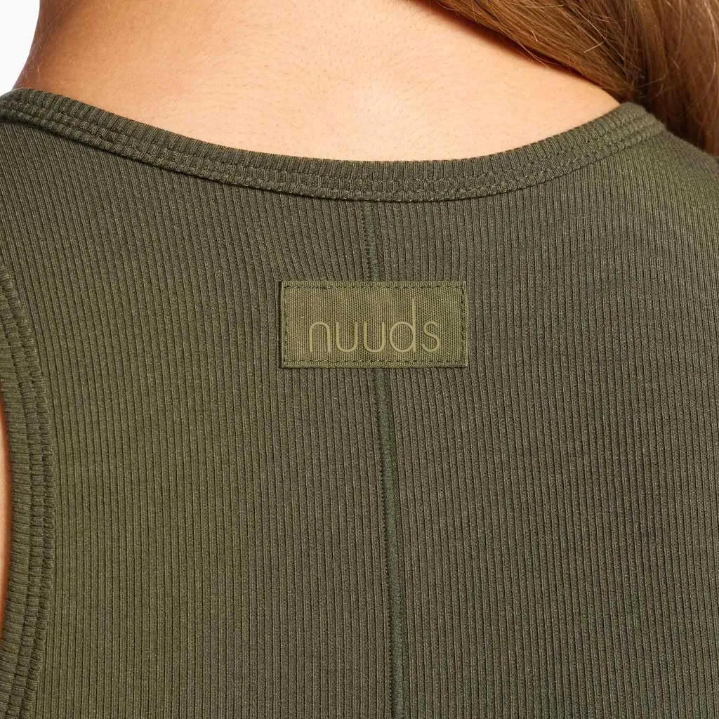 Sporty Rib Racer Tank | Darkest Olive sold by nuuds product image thumbnail 5