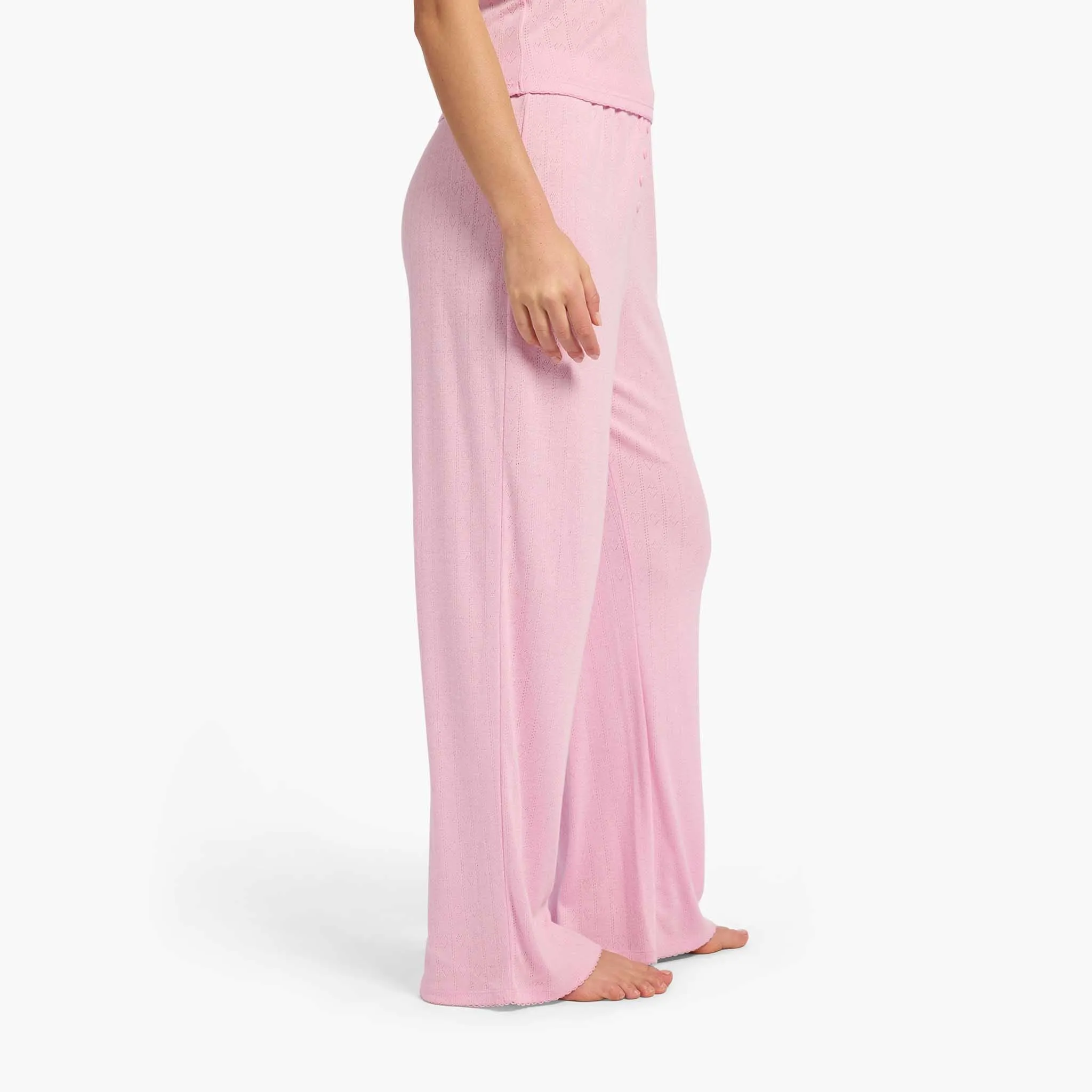 Heart Pointelle Pajama Wide Leg Pant | Bon Bon sold by nuuds product image thumbnail 3