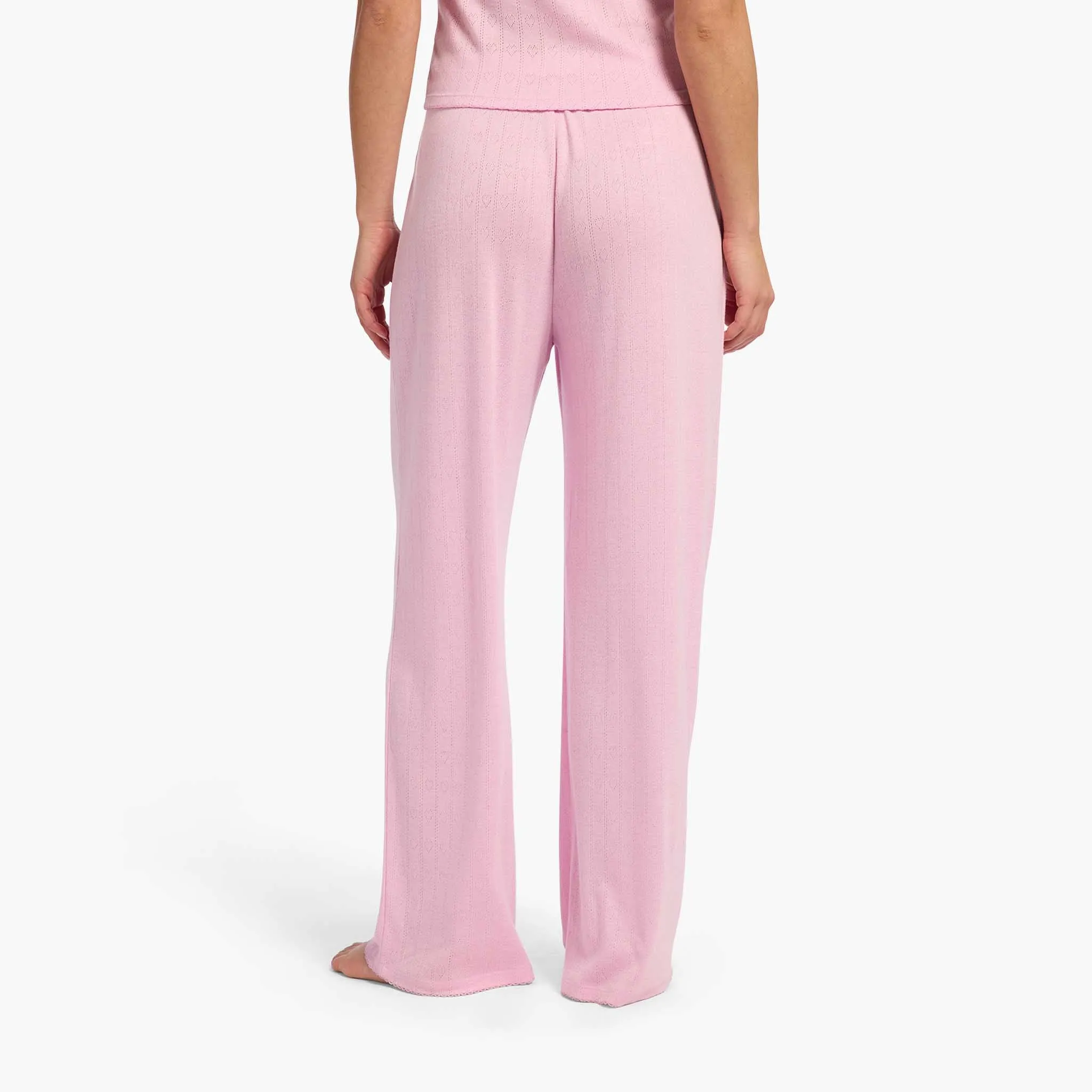 Heart Pointelle Pajama Wide Leg Pant | Bon Bon sold by nuuds product image thumbnail 4