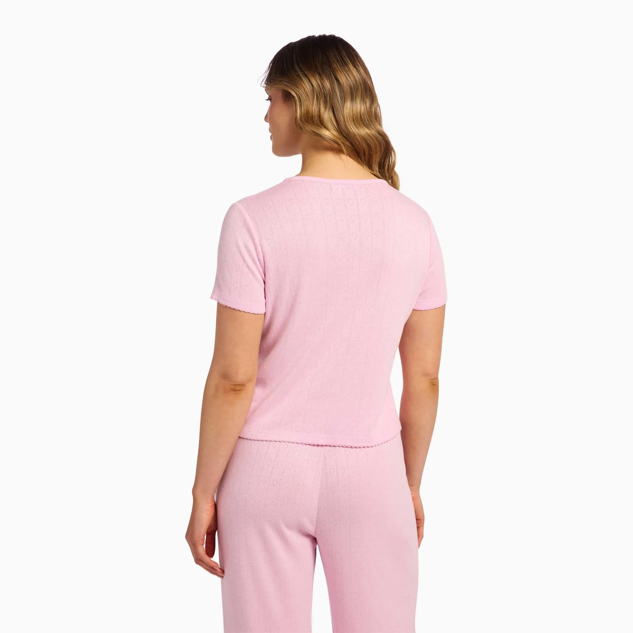 Heart Pointelle Pajama Tee | Bon Bon sold by nuuds product image thumbnail 4