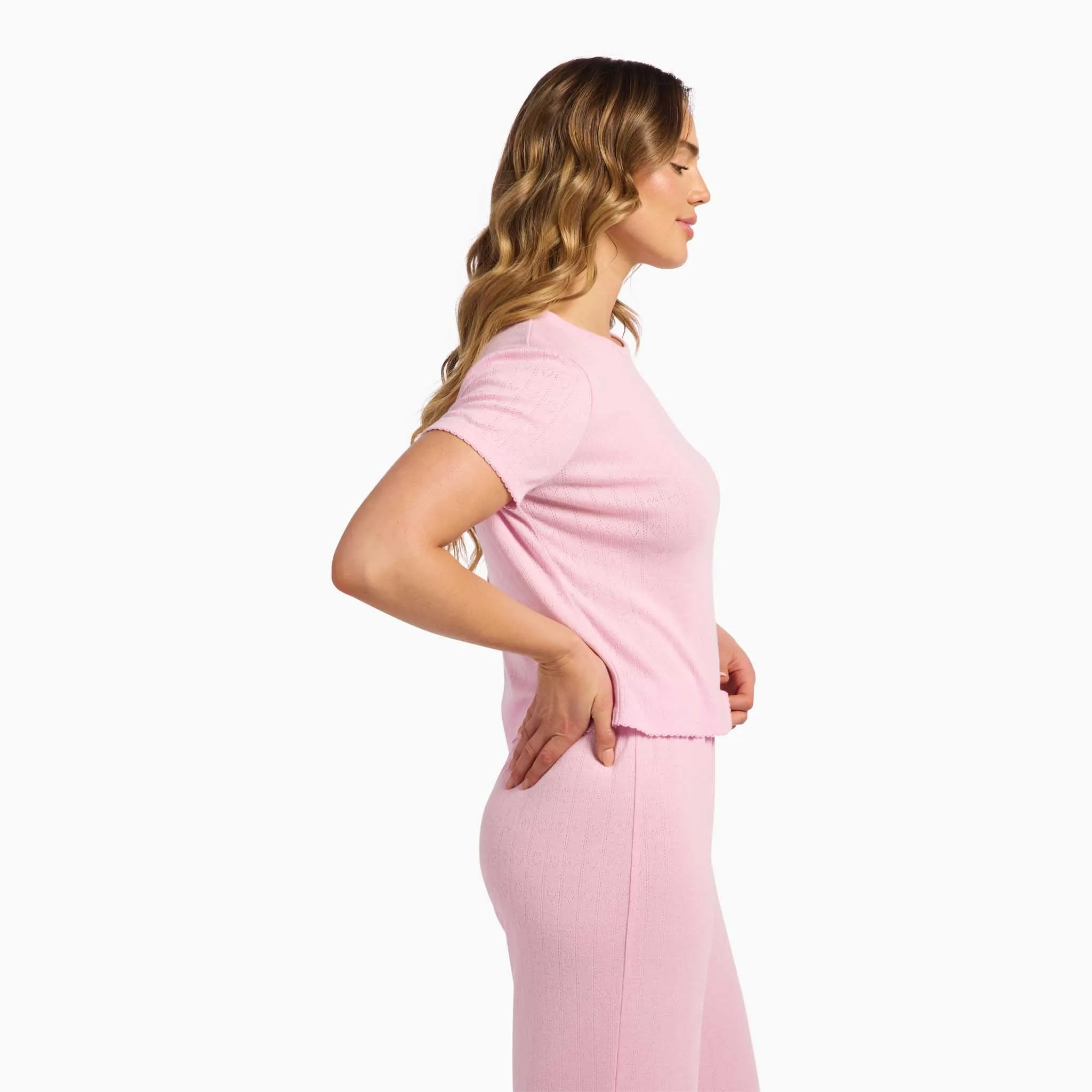 Heart Pointelle Pajama Tee | Bon Bon sold by nuuds product image thumbnail 3