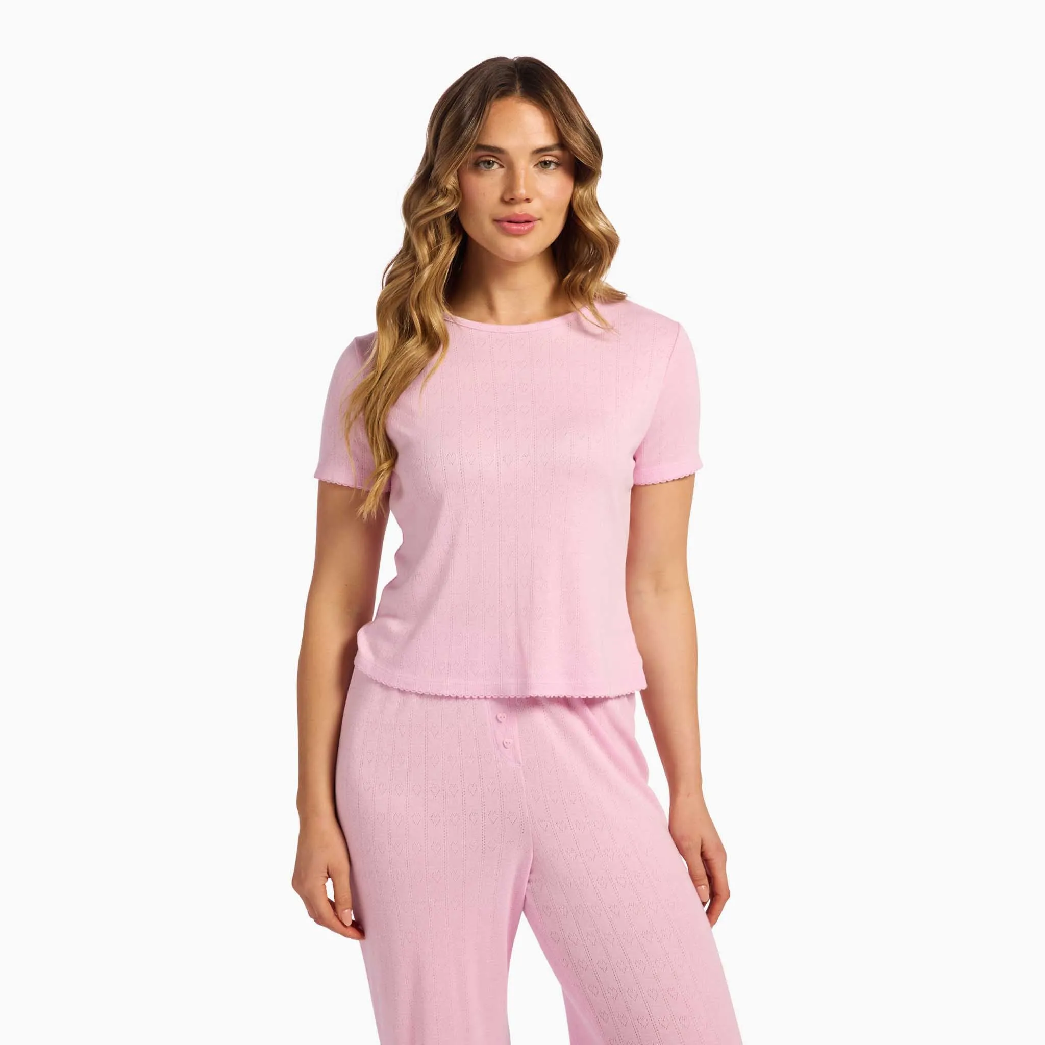 Heart Pointelle Pajama Tee | Bon Bon sold by nuuds