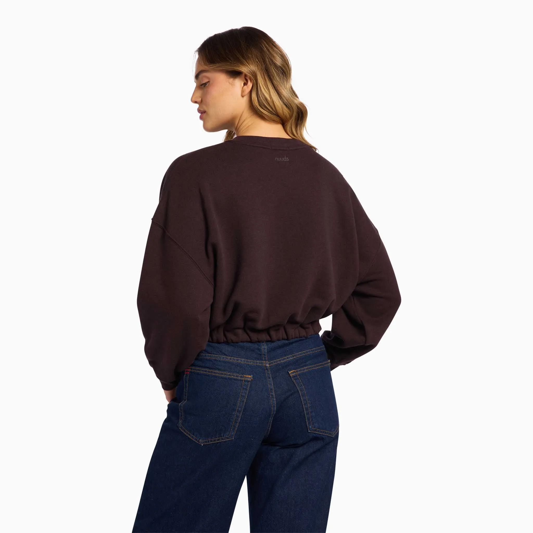 Vintage Fleece Cinch Waist Sweatshirt | Eggplant sold by nuuds product image thumbnail 4