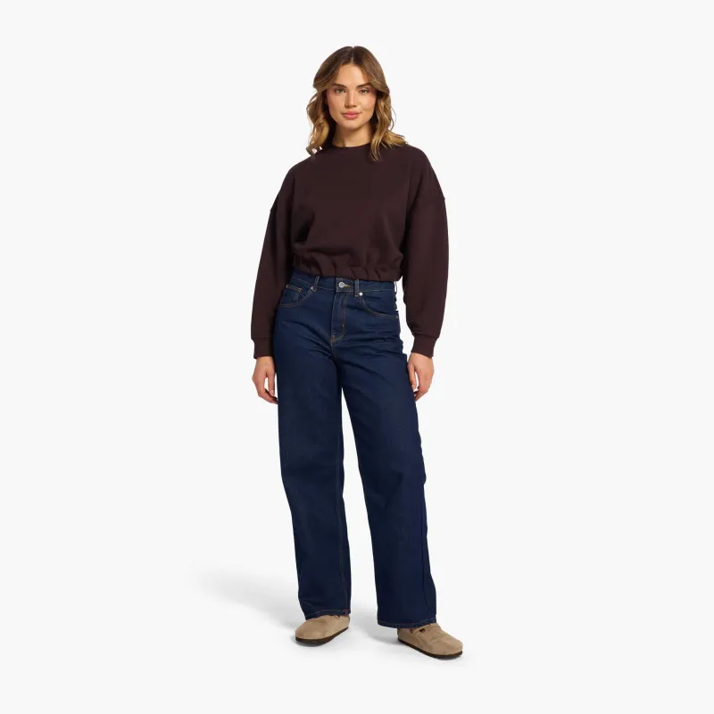 Vintage Fleece Cinch Waist Sweatshirt | Eggplant sold by nuuds
