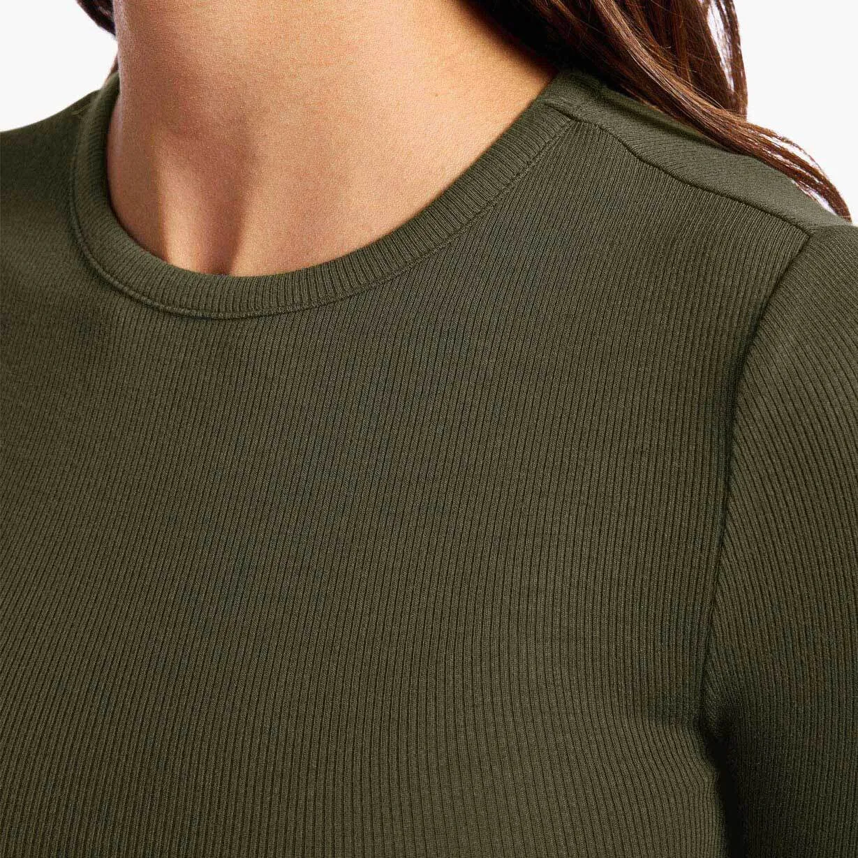 Slinky Rib Long Sleeve Shirt | Darkest Olive sold by nuuds product image thumbnail 5