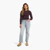 Slinky Rib Long Sleeve Shirt | Eggplant sold by nuuds