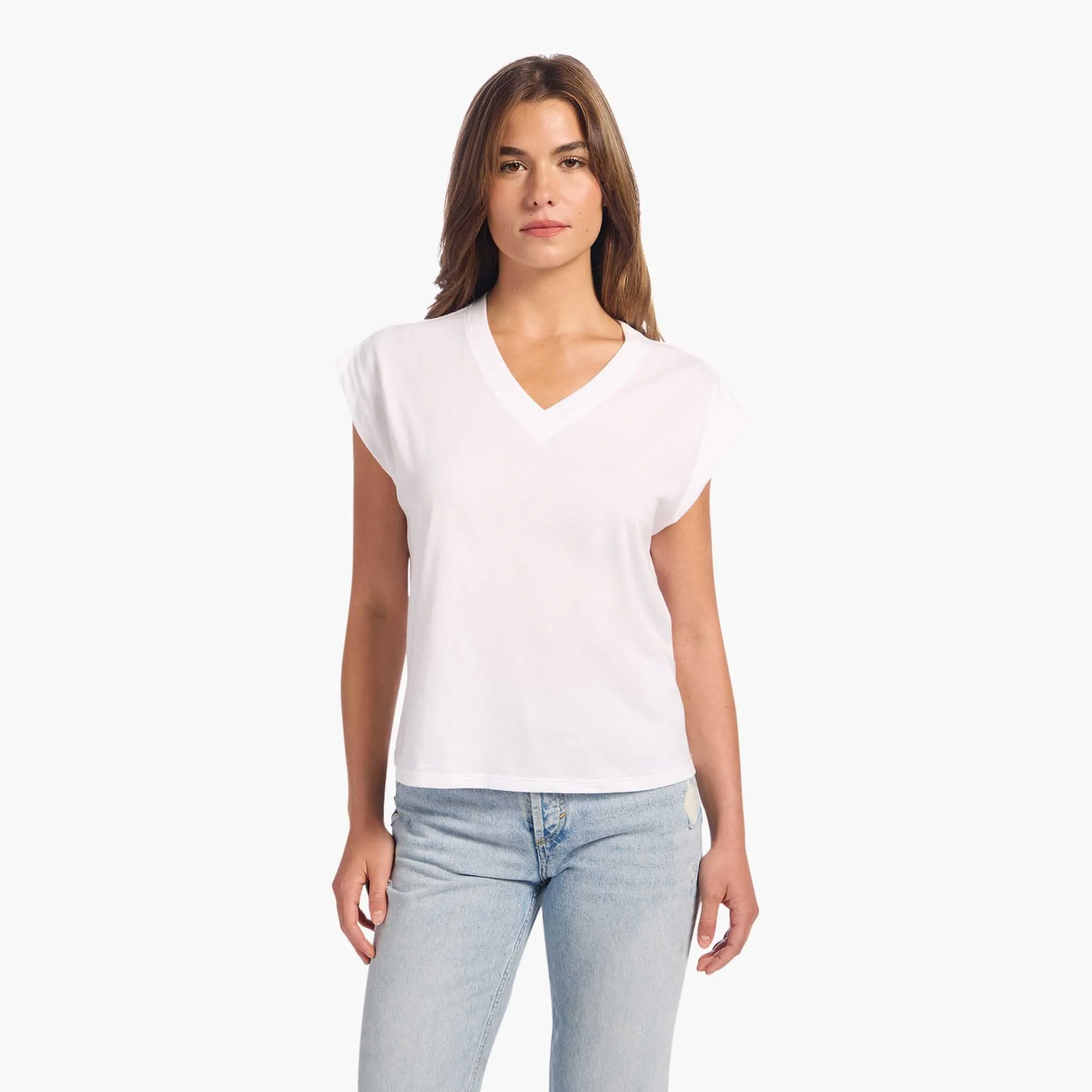 Soft Cotton V-Neck Muscle Tee sold by nuuds product image thumbnail 5