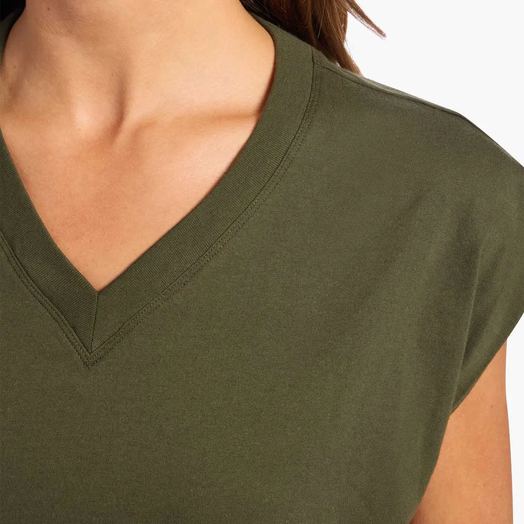 Soft Cotton V-Neck Muscle Tee | Darkest Olive sold by nuuds product image thumbnail 5