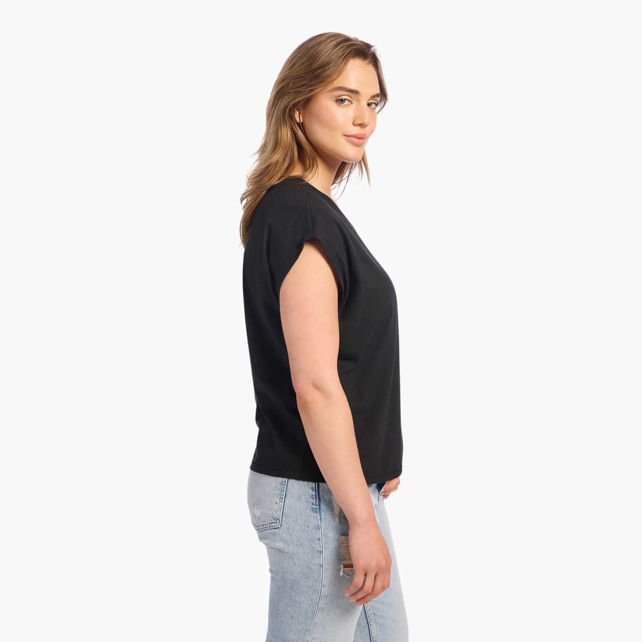 Soft Cotton V-Neck Muscle Tee | Black sold by nuuds product image thumbnail 3