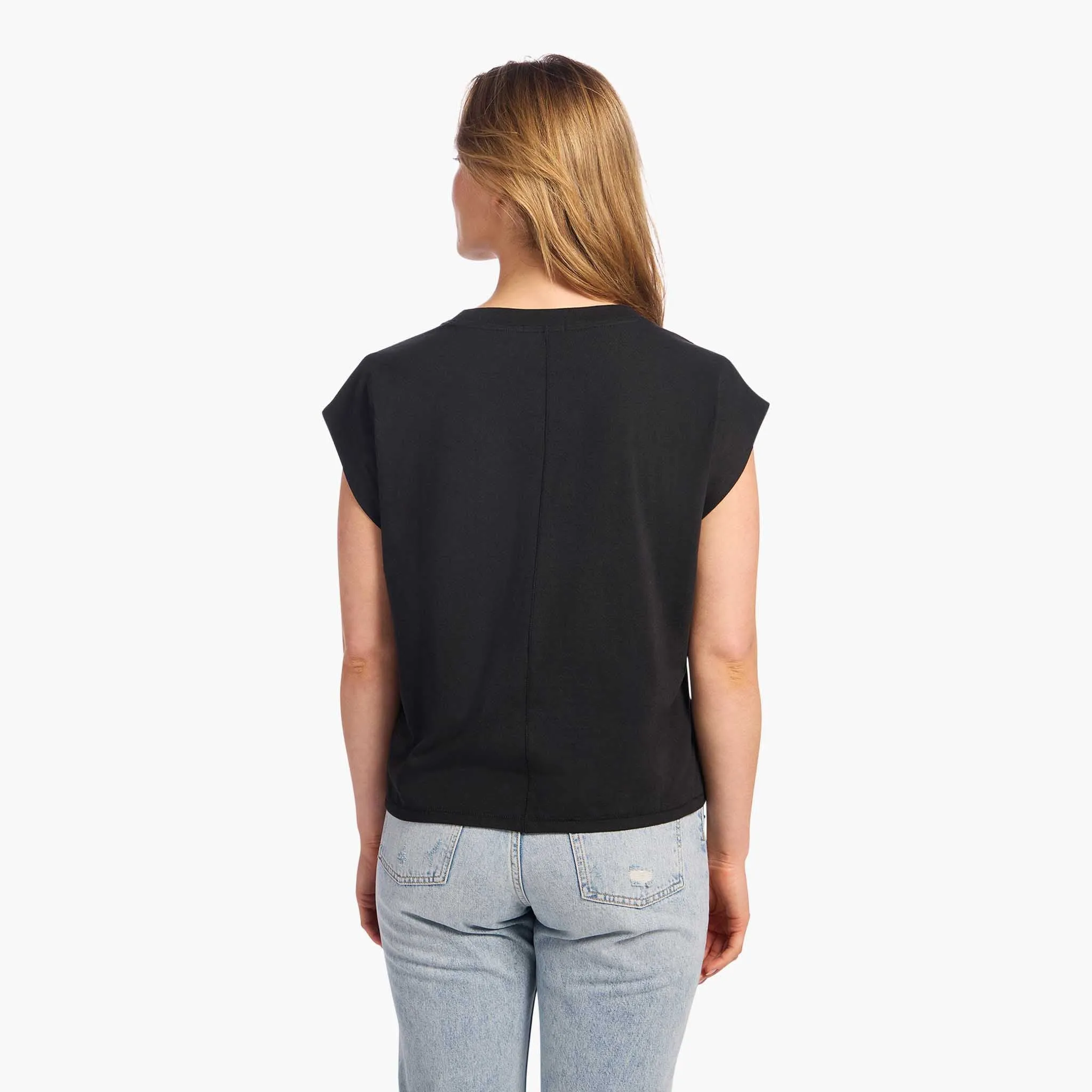 Soft Cotton V-Neck Muscle Tee | Black sold by nuuds product image thumbnail 4