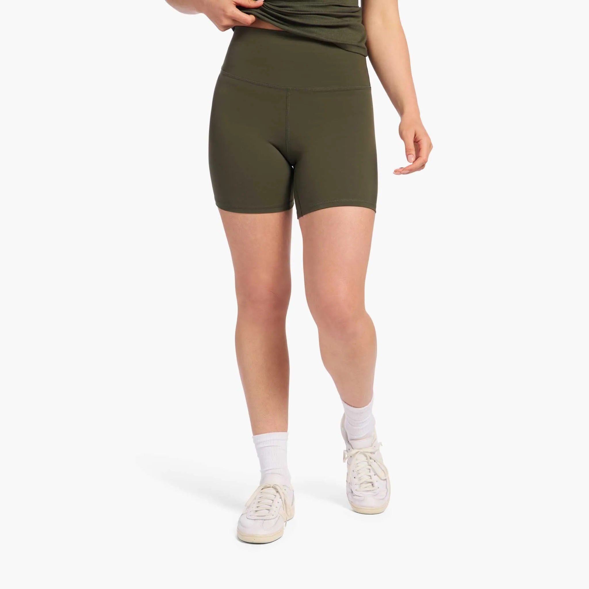High-Waist Elevate Biker Short | Darkest Olive sold by nuuds product image thumbnail 2