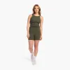 High-Waist Elevate Biker Short | Darkest Olive sold by nuuds