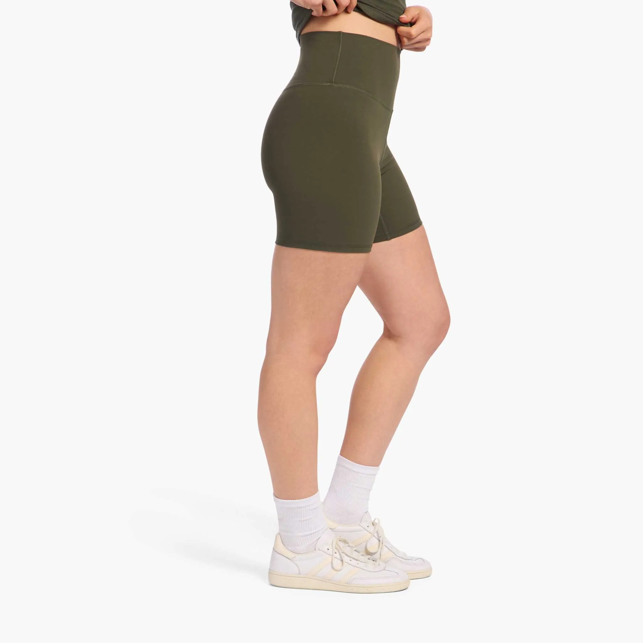 High-Waist Elevate Biker Short | Darkest Olive sold by nuuds product image thumbnail 3