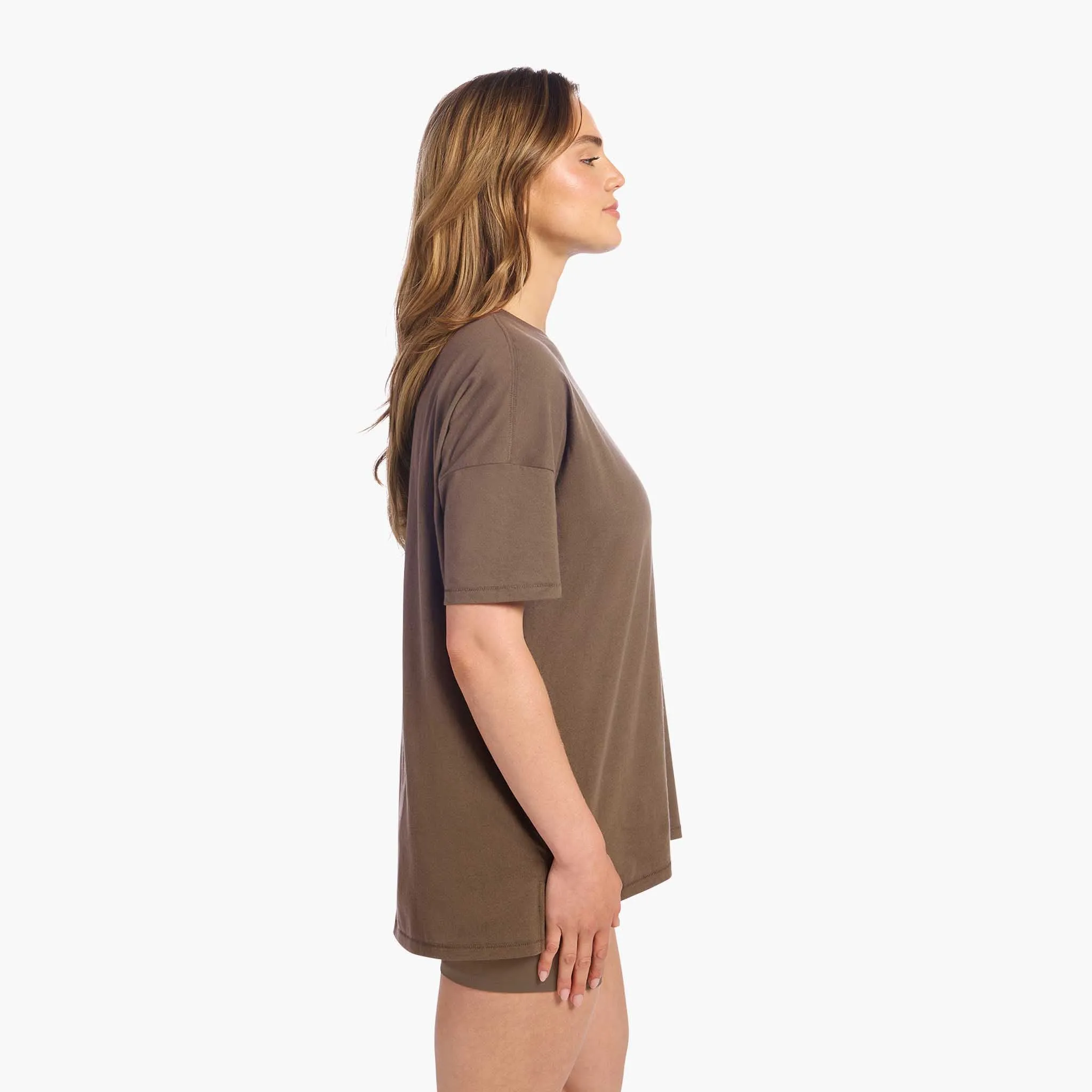 Soft Cotton Oversized Tee | Mocha sold by nuuds product image thumbnail 3
