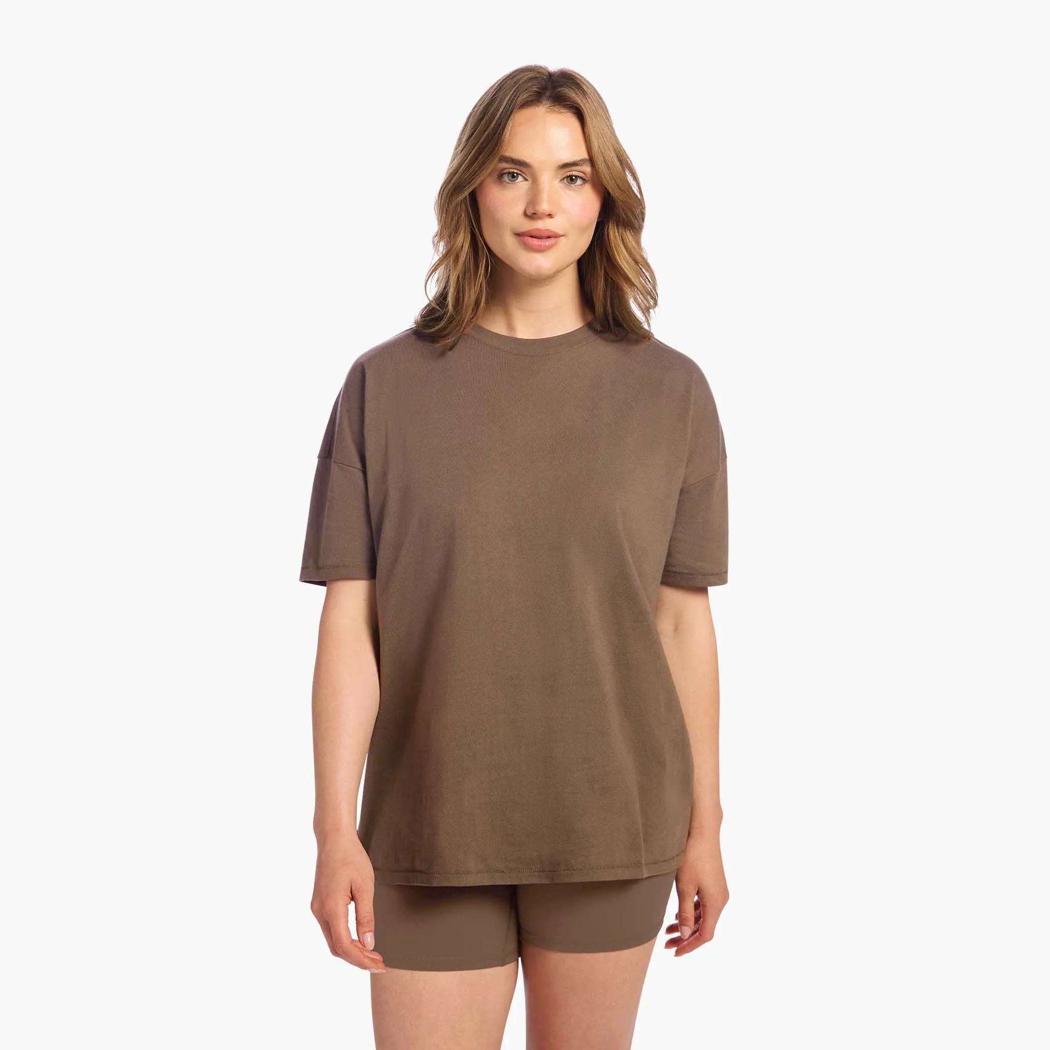 Soft Cotton Oversized Tee | Mocha sold by nuuds