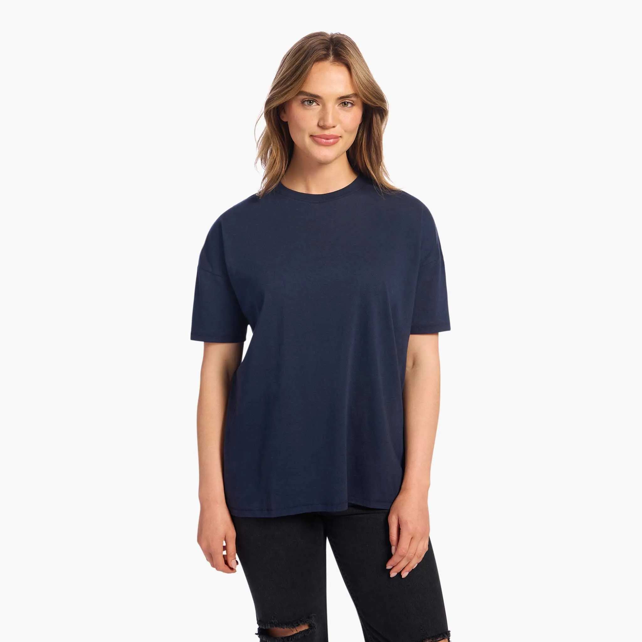 Soft Cotton Oversized Tee | Navy sold by nuuds
