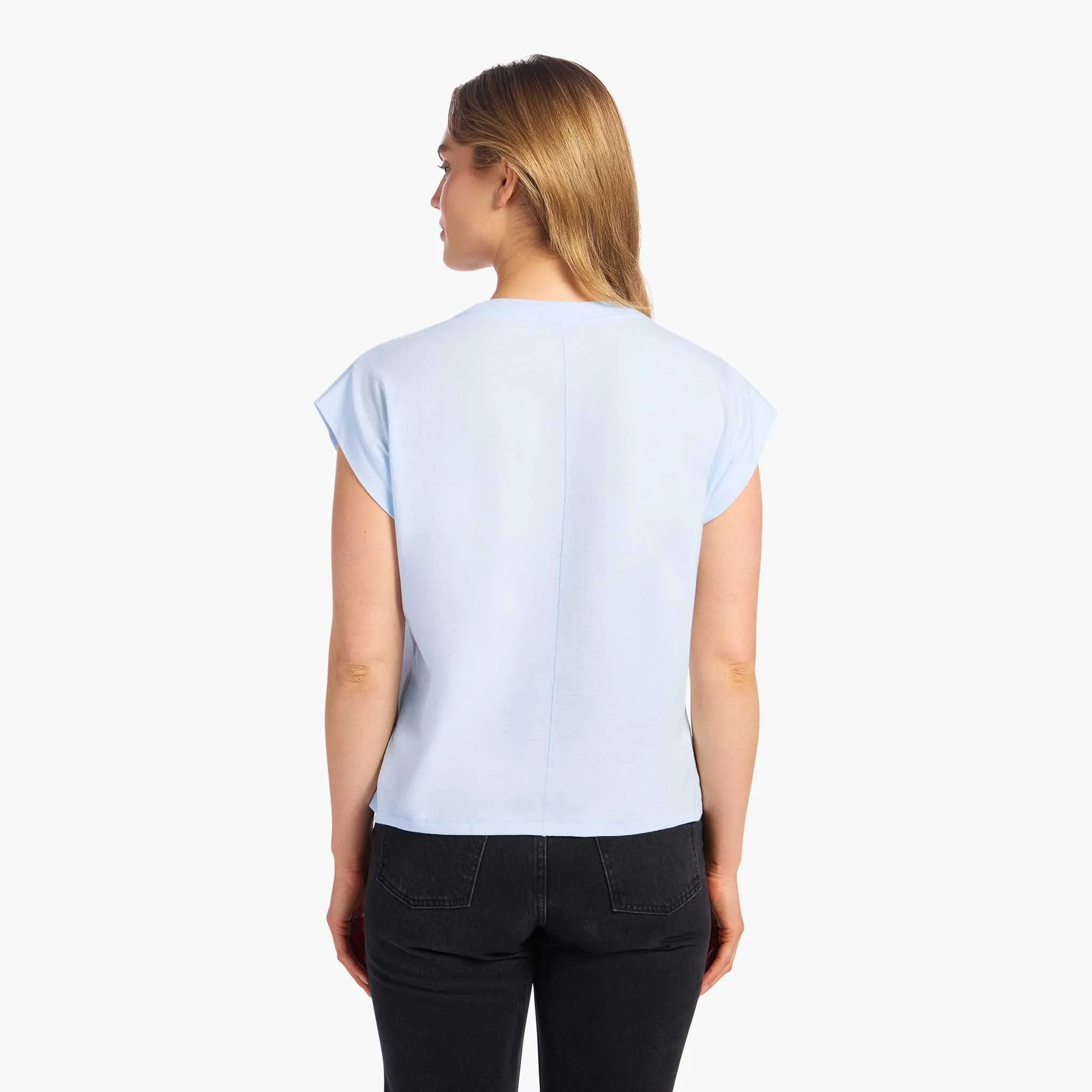 Soft Cotton V-Neck Muscle Tee | Cloud sold by nuuds product image thumbnail 4