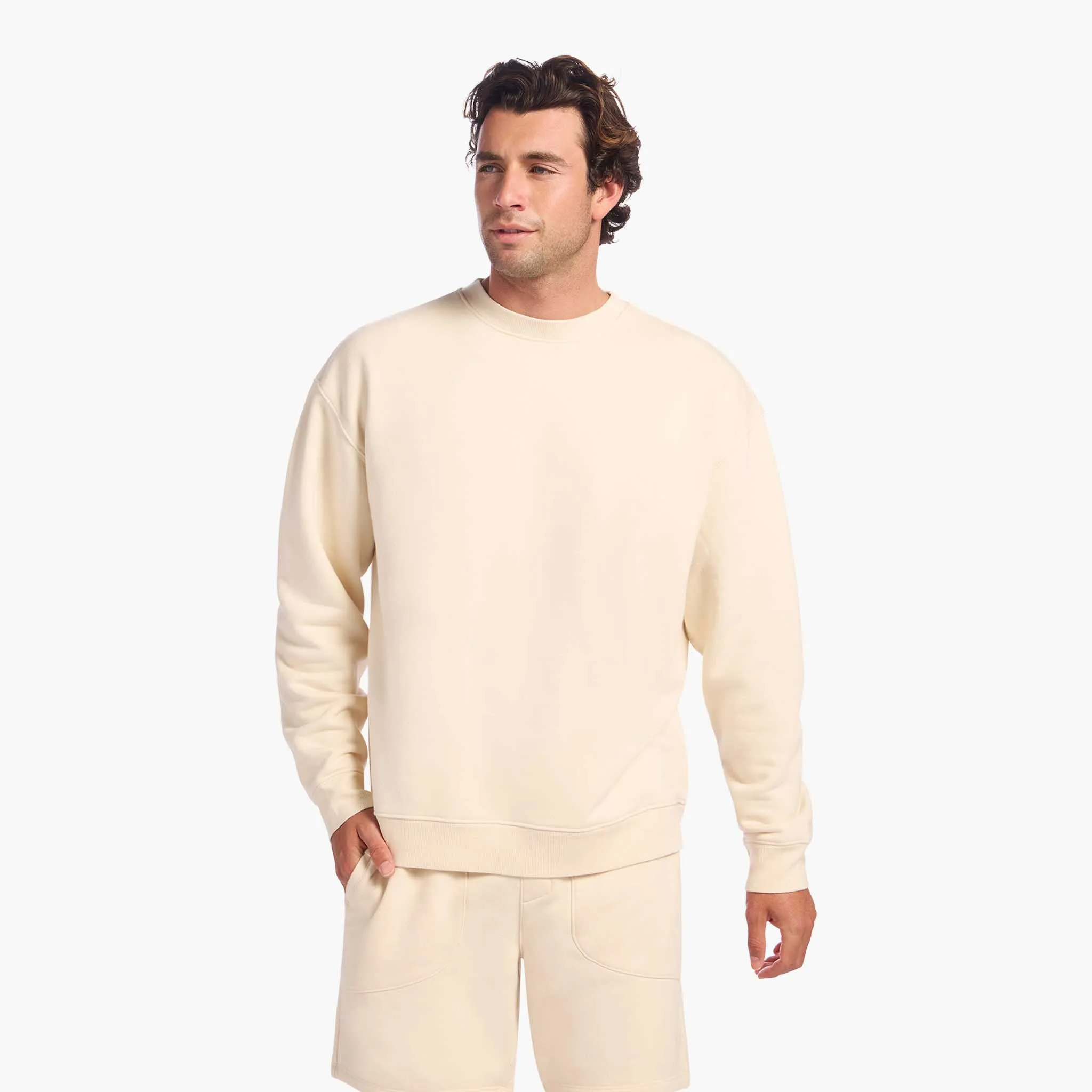 Vintage Fleece Men's Crewneck | Washed Bone sold by nuuds