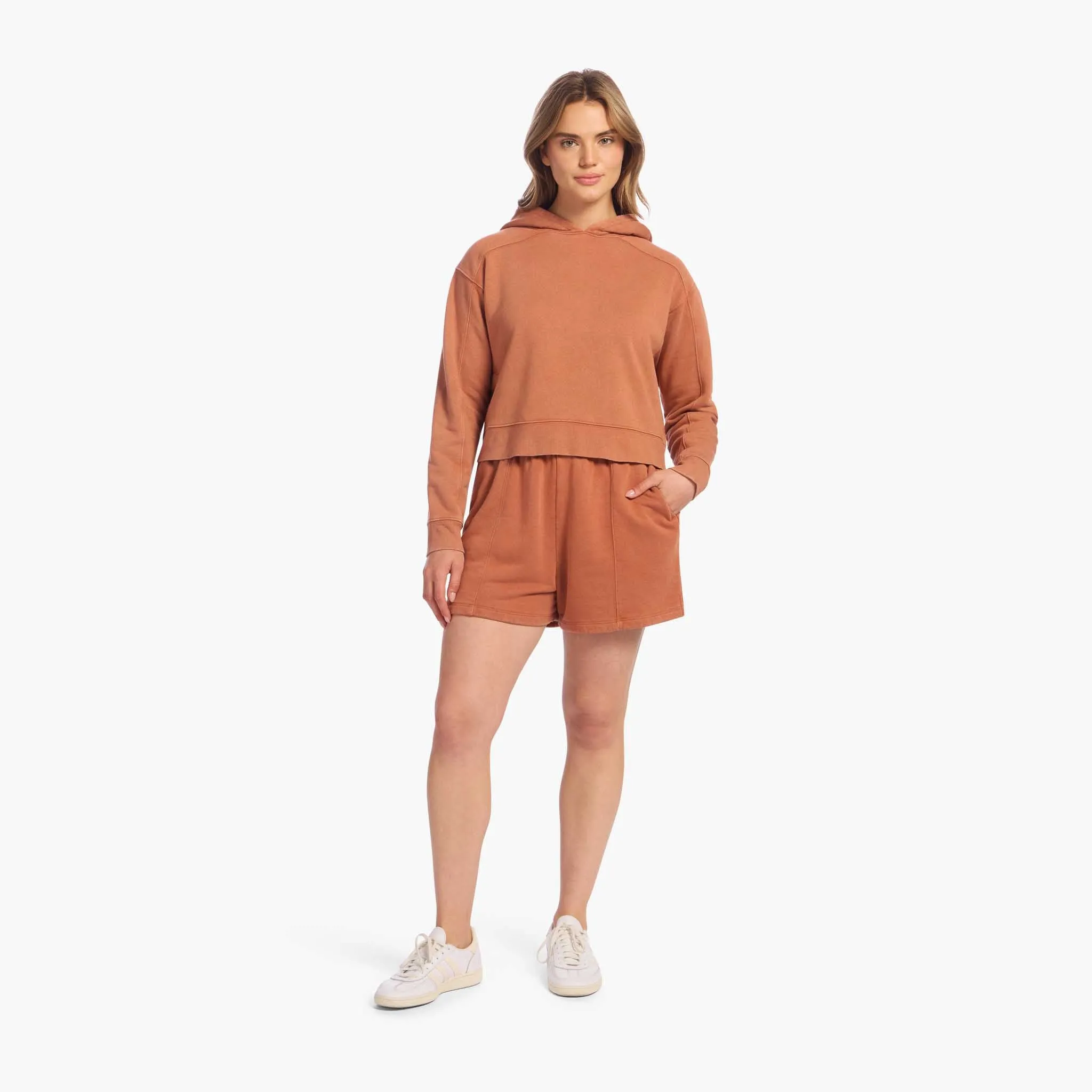 Vintage Fleece Seamed Short | Washed Clay sold by nuuds